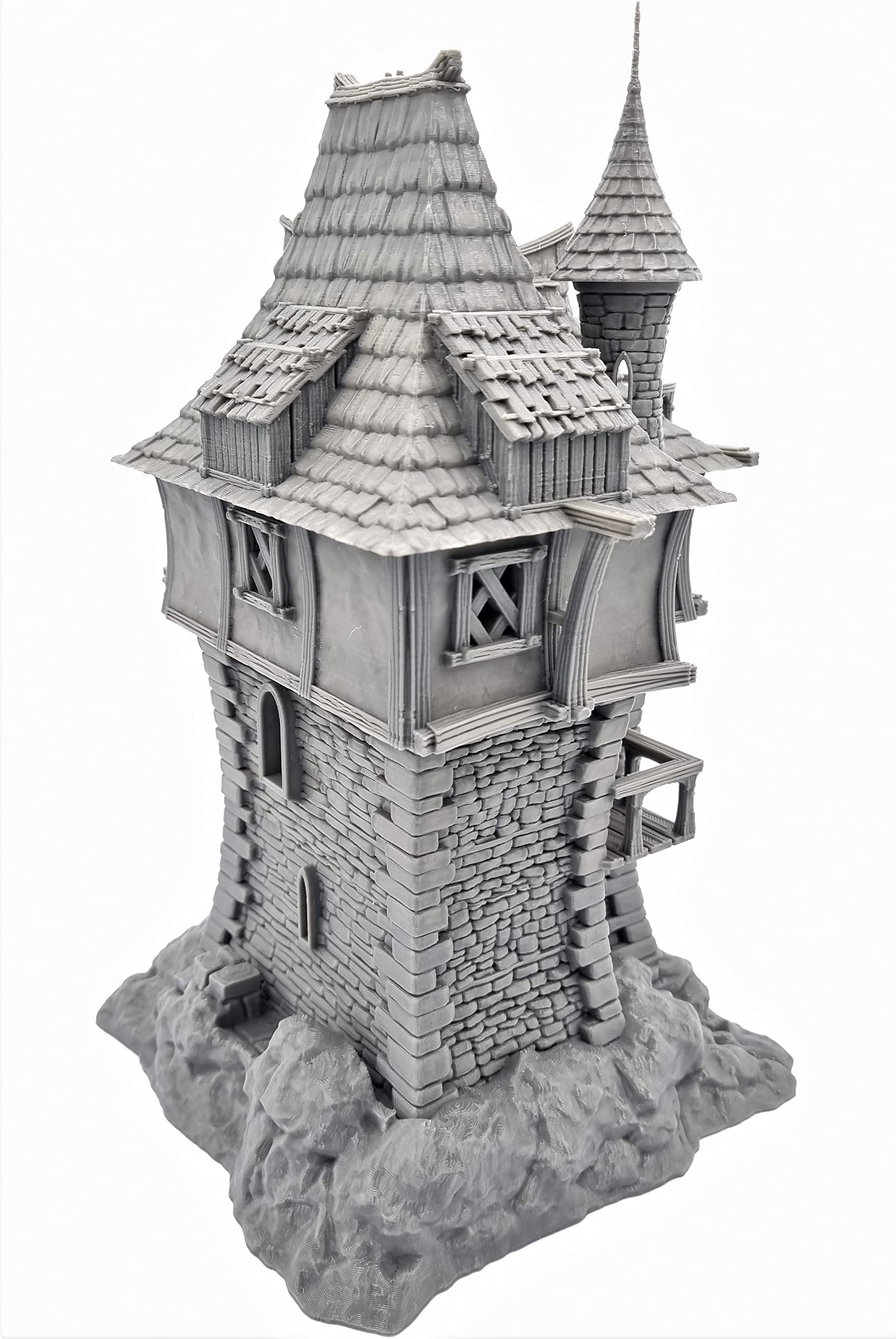 QP3D - Archmage's Manor Tower House, paesaggio fantasy per tavolo e giochi di ruolo, miniature da 28-32 mm, oggetti di scena per giochi di guerra, DnD D&D, stampati e verniciabili in 3D