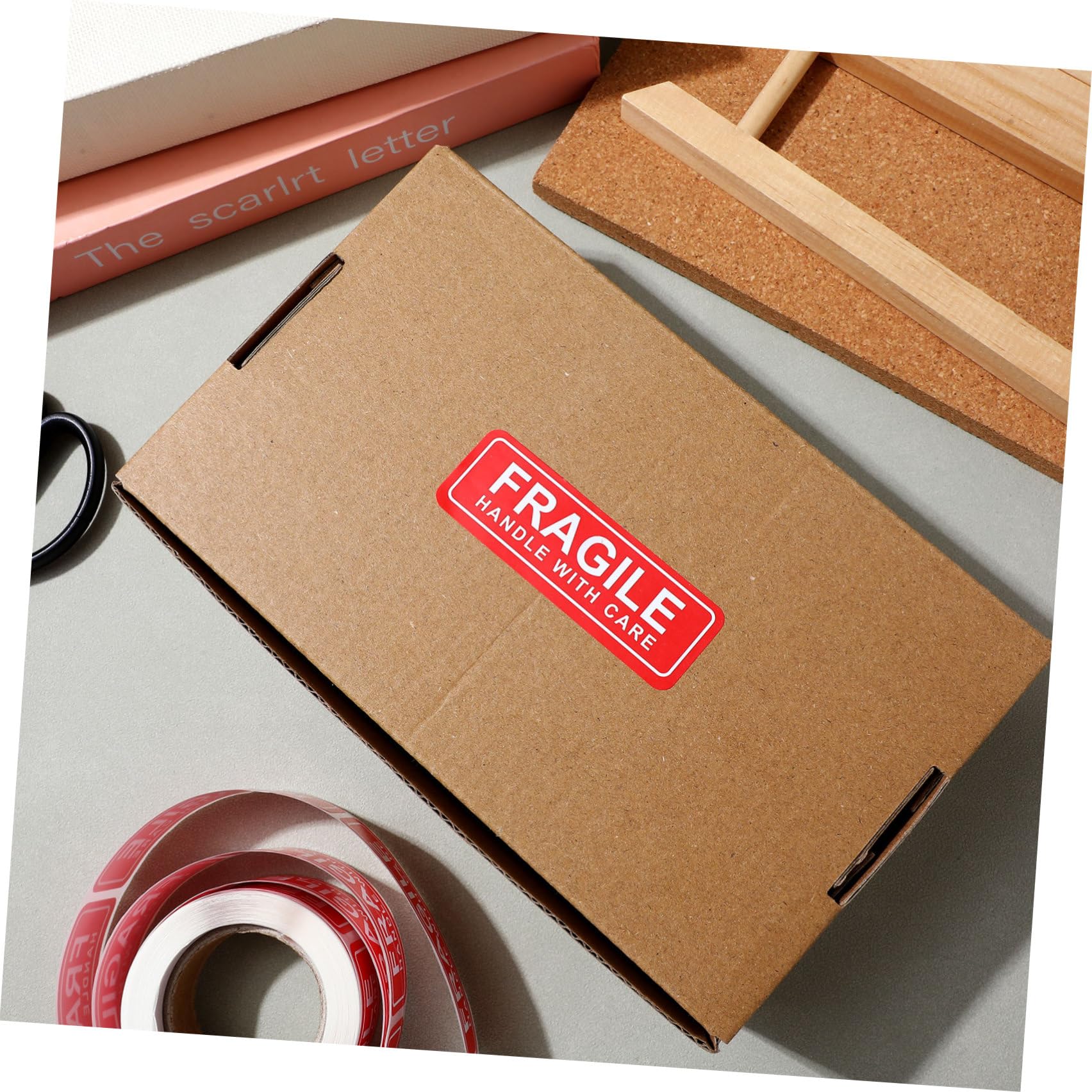 SHINEOFI 10 Ensembles Autocollant D'étiquette Protecteurs Autocollant Fragile Pince Étiquettes Collantes Étiquettes Mobiles Pour Boîtes Étiquettes De Nom Route Pas Papier Rouge 150pcs * 10