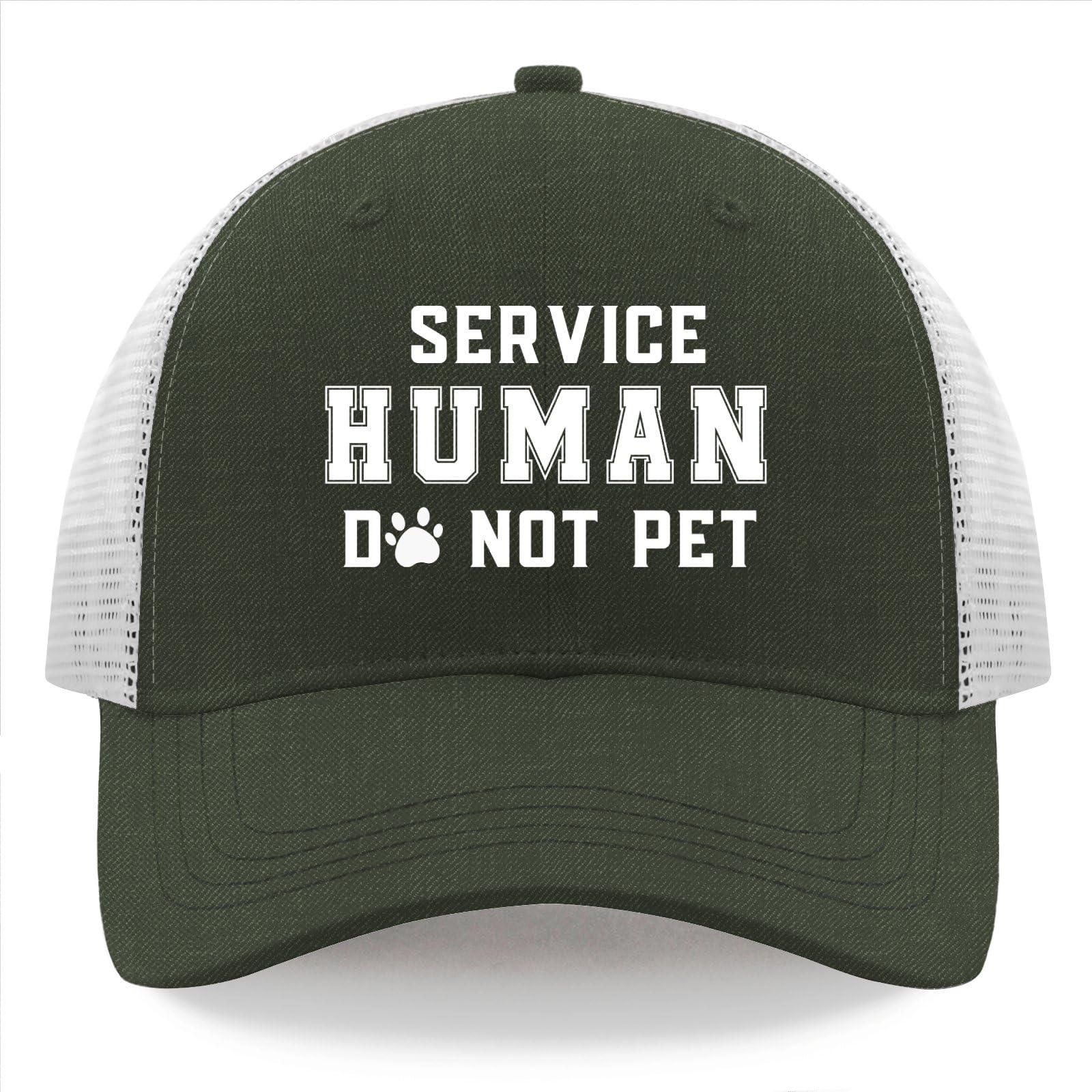 Service Human Do Not Pet Hats Cycling Caps for Him Army Green