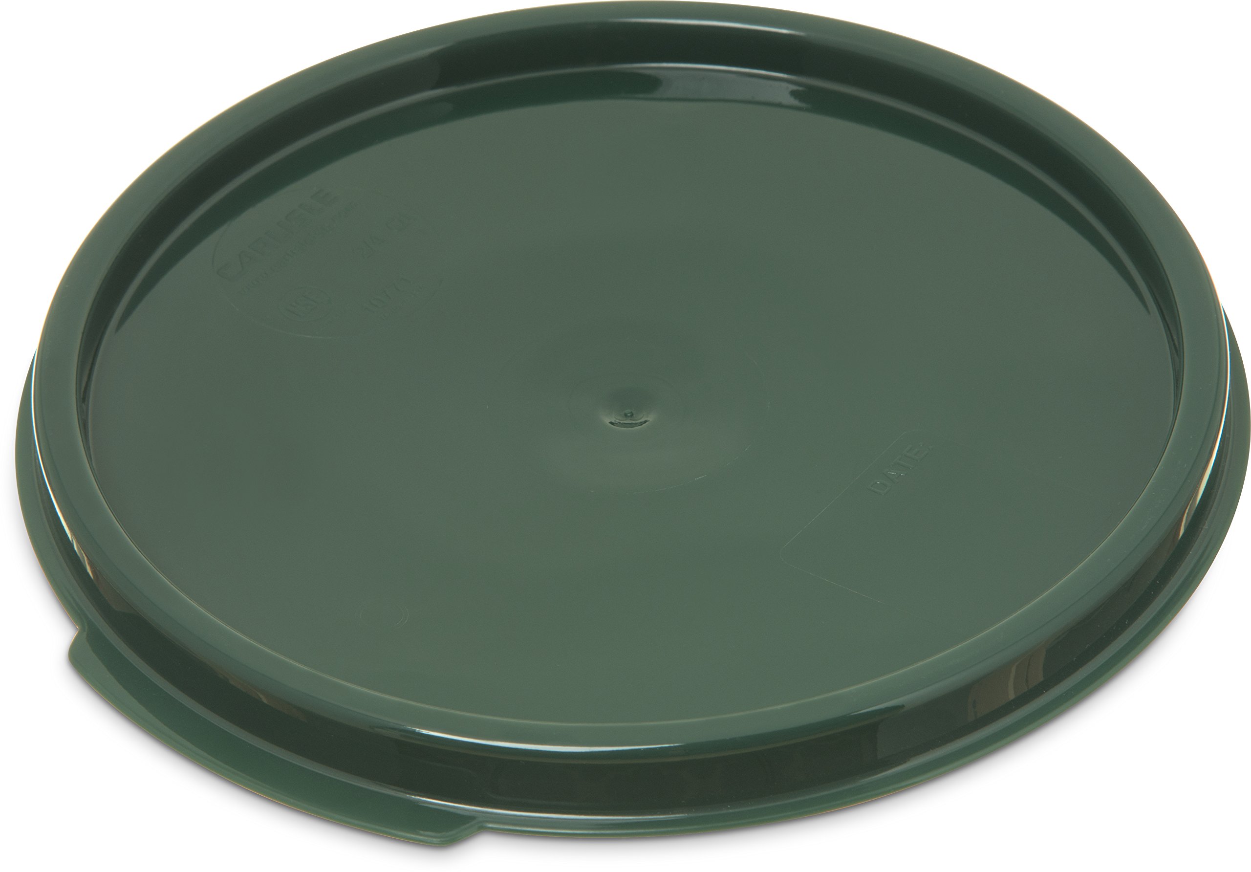 Carlisle FoodService Products Storplus Round Food Storage Container Lid with Stackable Design for Catering, Buffets, Restaurants, Polypropylene (Pp), 2 To 4 Quarts, Forest Green, (Pack of 12)