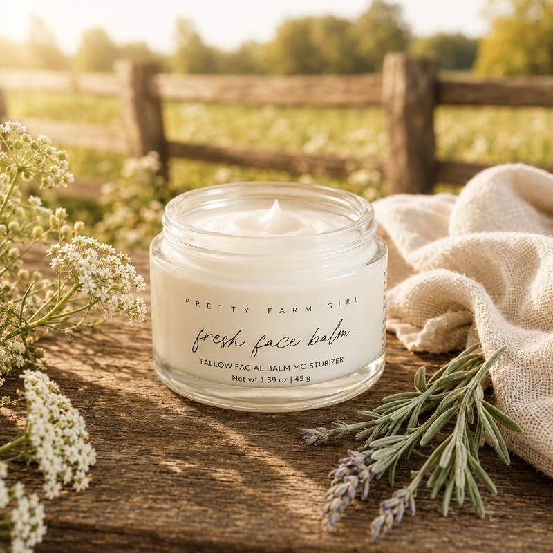 Pretty farm girl Fresh Face Balm — Bálsamo facial com sebo, fragrância floral e refrescante, 45 g