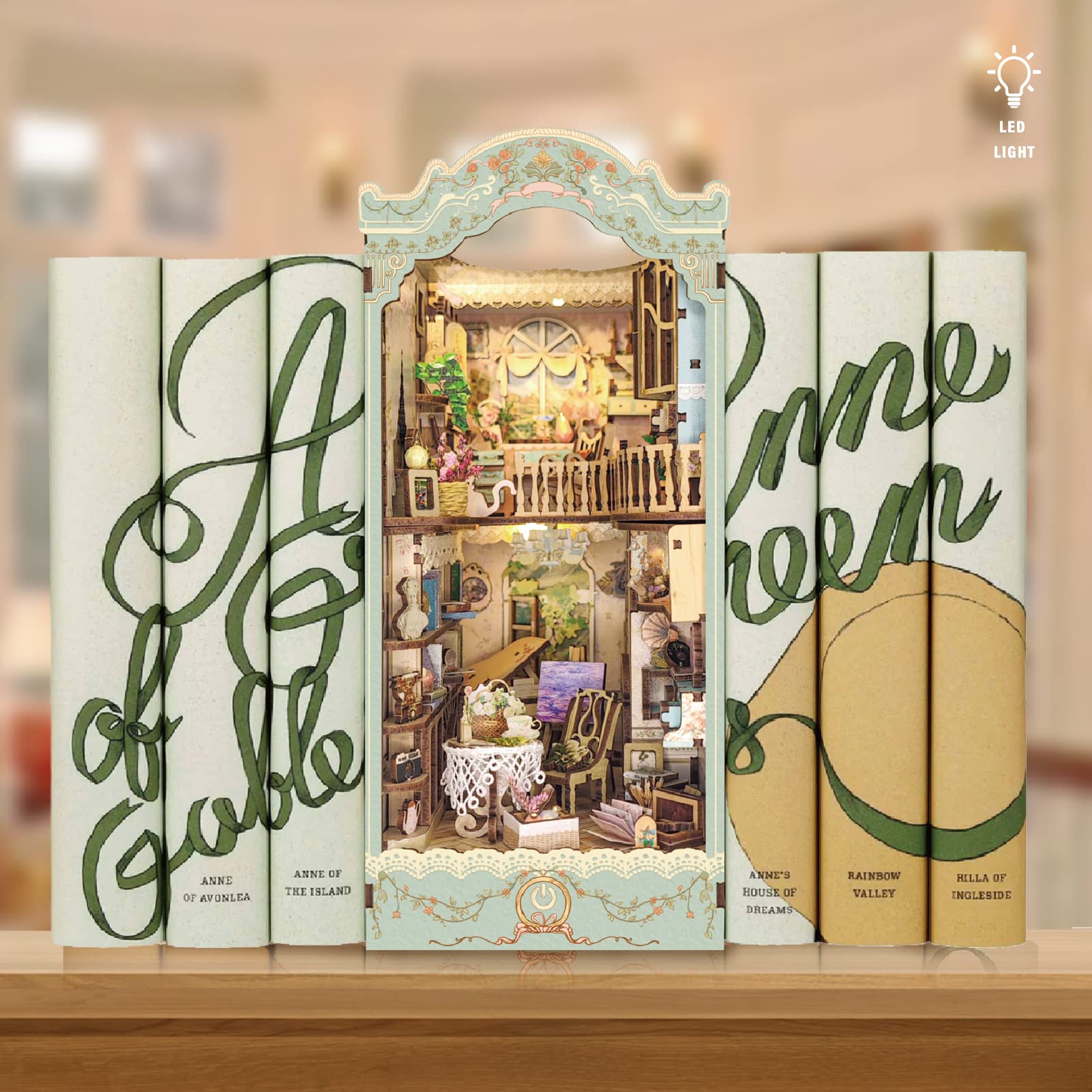 ROCOXIA DIY Book Nook Kit, DIY Miniature Booknook, Book Nook Shelf Insert,Birthday Thanksgiving Day Christmas (Pastoral Diary)