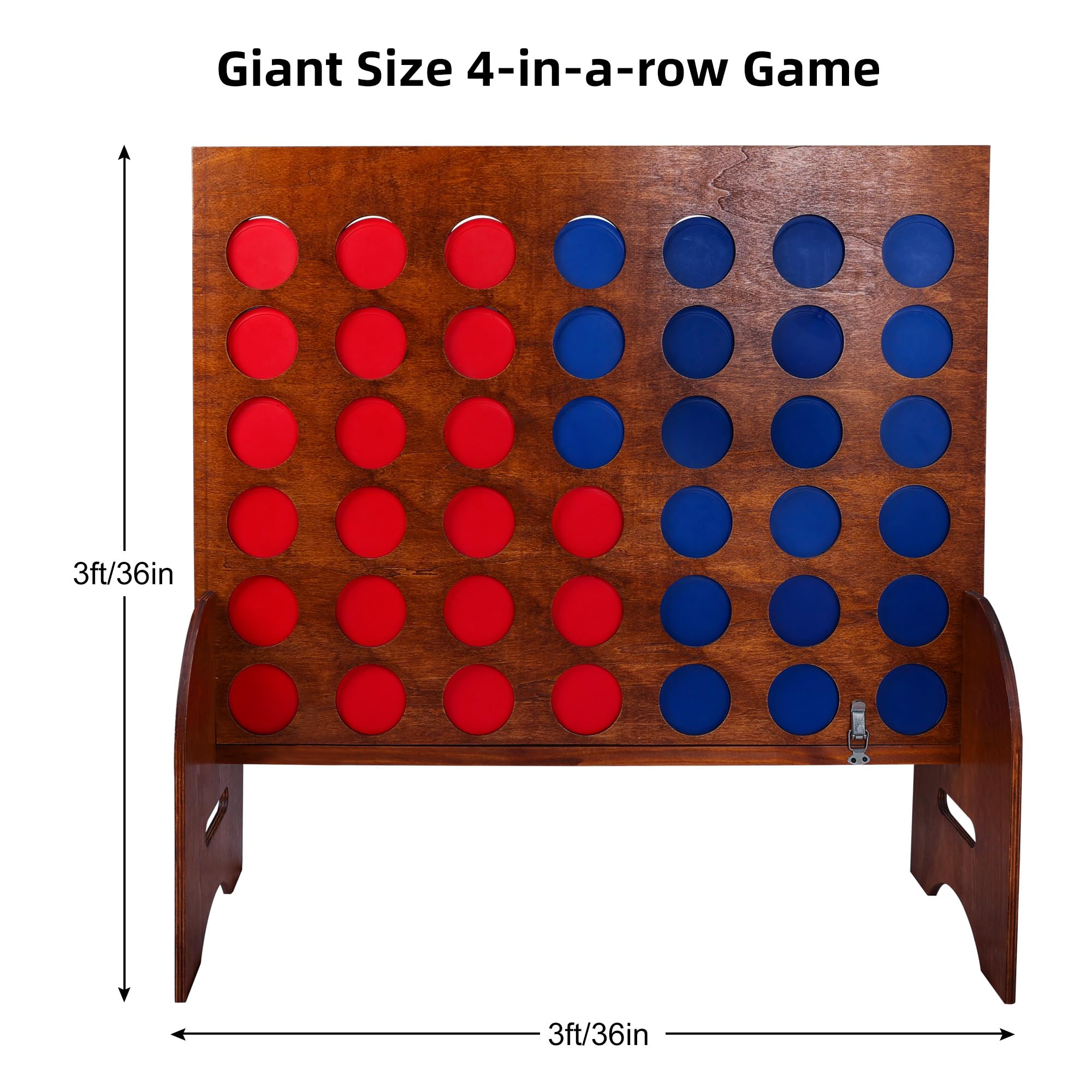 GOTHINK Giant Four in a Row Game with Carrying Bag - Jumbo 4-to-Score Indoor Outdoor Board Game Set for Kids and Adults Connect The 4 Discs of Same Colour in a Row Game 3Ft