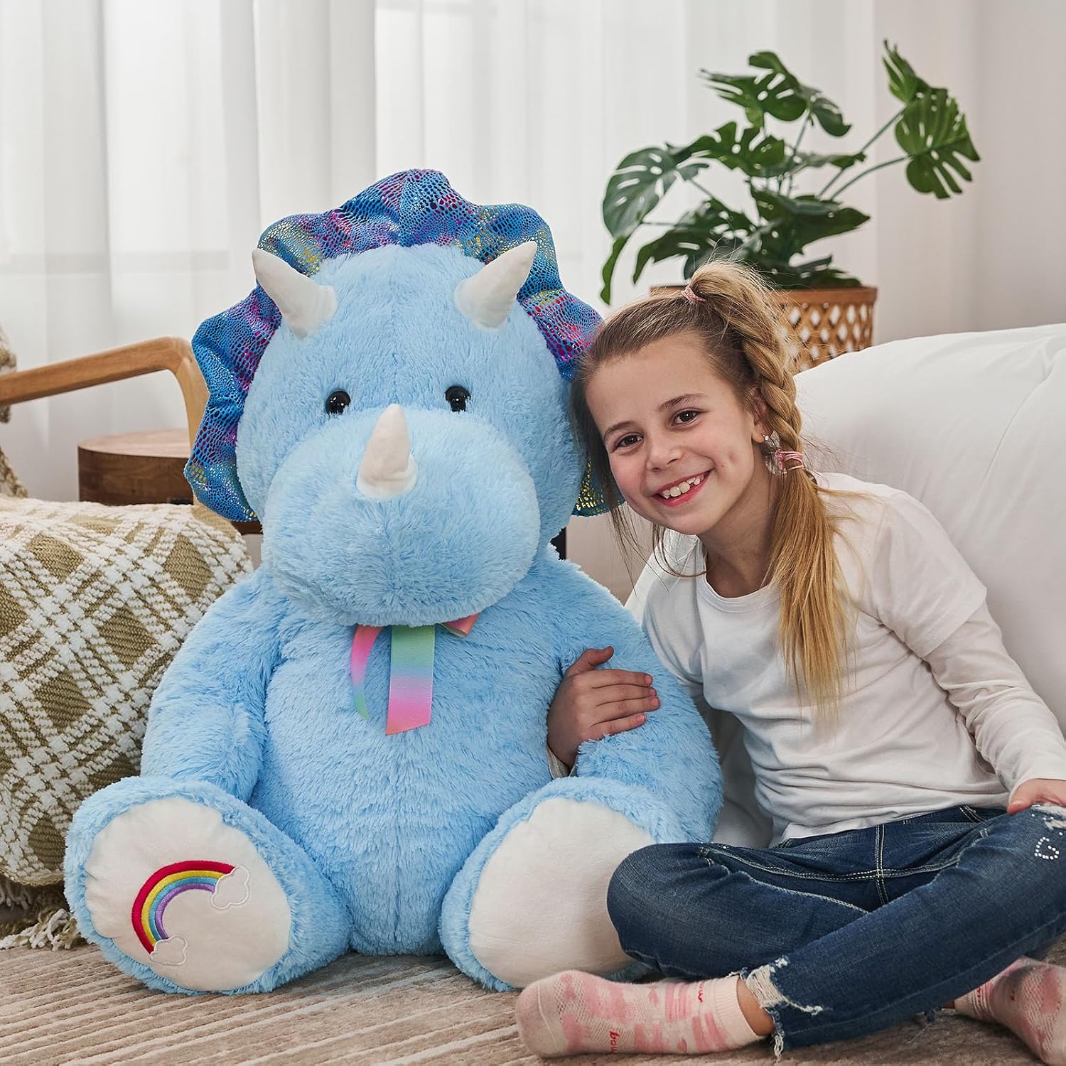 Tezituor Large Triceratops Stuffed Animal 29.5 Inch