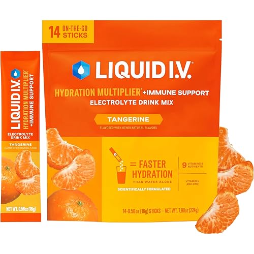 Liquid I.V. Hydration + Immune Electrolytes, Tangerine, 14 Count