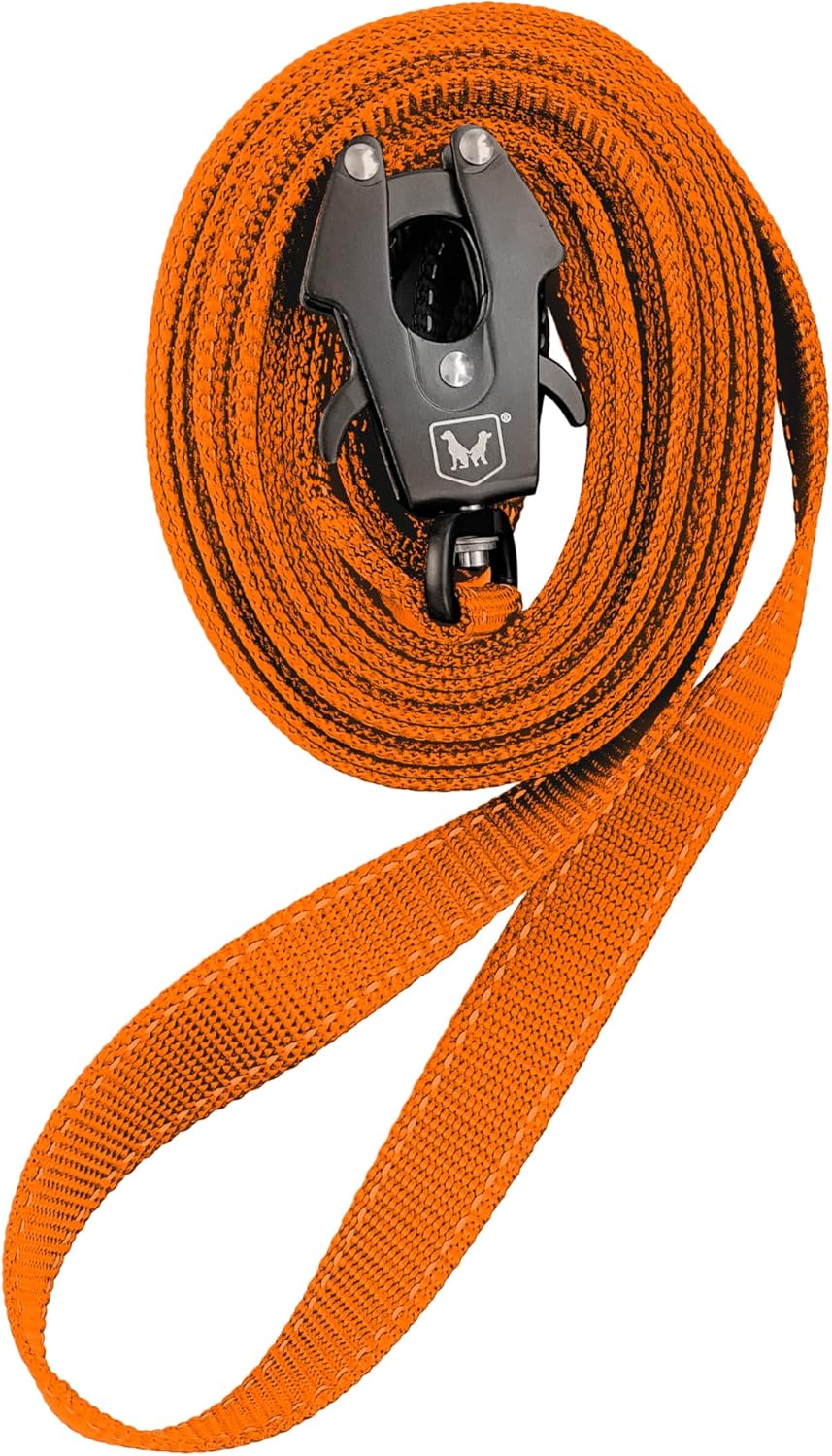 Boss Dog Tactical Nylon Tracking Leash, Hunter Orange, 20 FT