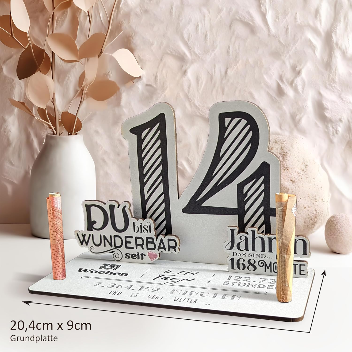 14th Birthday - 14 Years 3D Wooden Card | Money Gifts, 14th Birthday Girls, 14th Birthday Boys, 14th Birthday, 14th Birthday Girl, 14th Birthday Decoration, 14th Birthday Boys - View 8