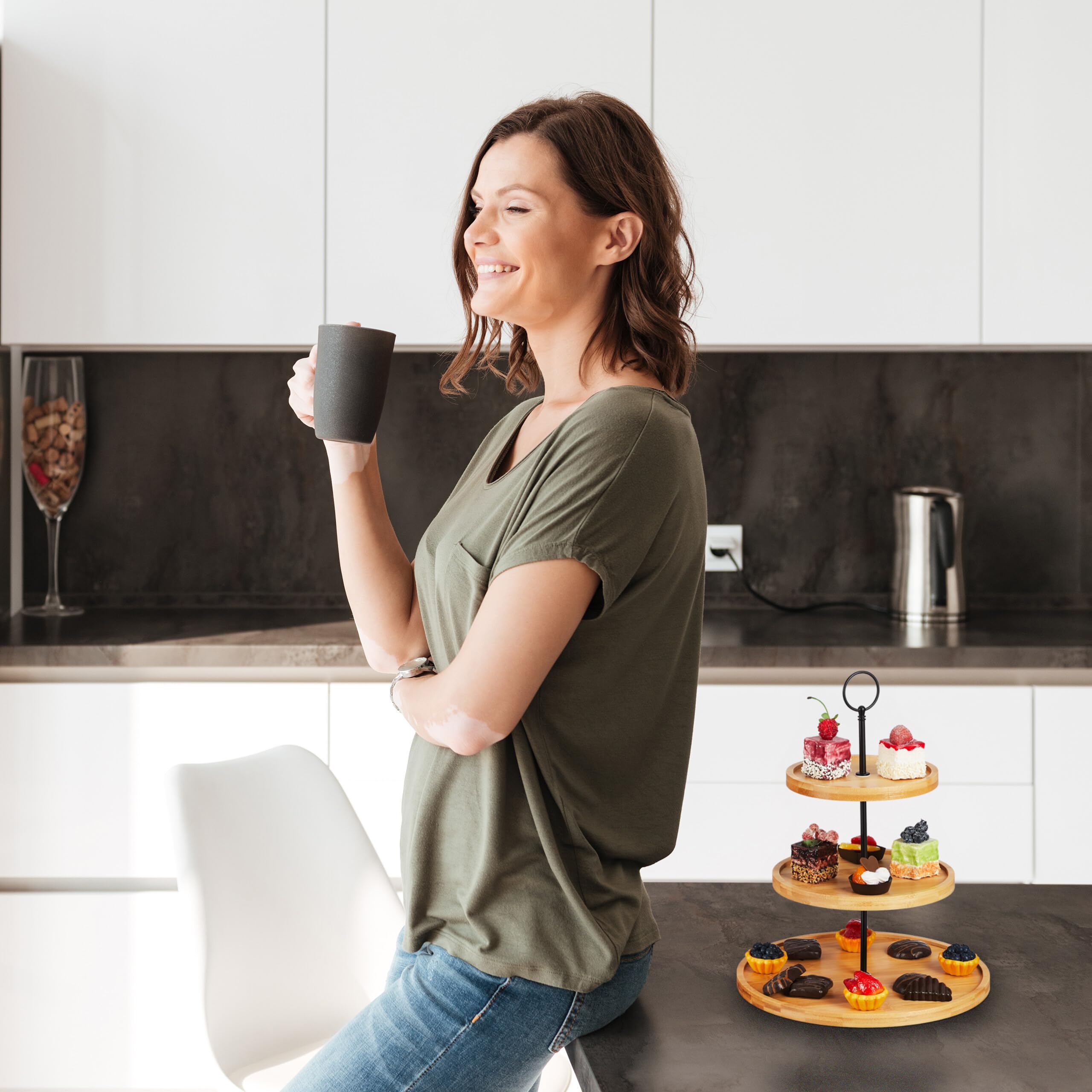Handvat taart etagere - zilver - online kopen? | Korting tot 83