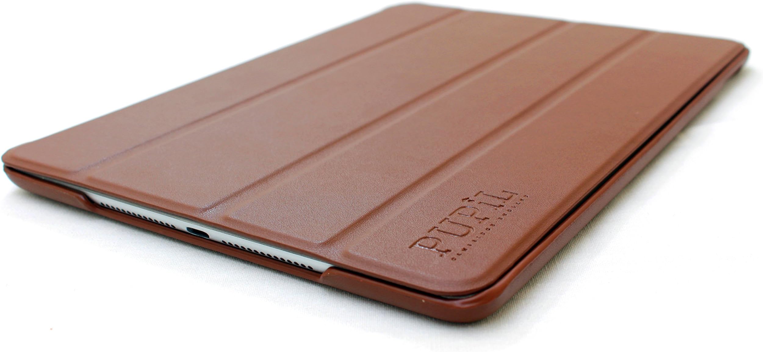 iPad Pro 9.7" (2016) Smart Four-Fold Case Cover By PUPiL of Cambridge, England Handmade Genuine Leather (Coco - Dark Brown)