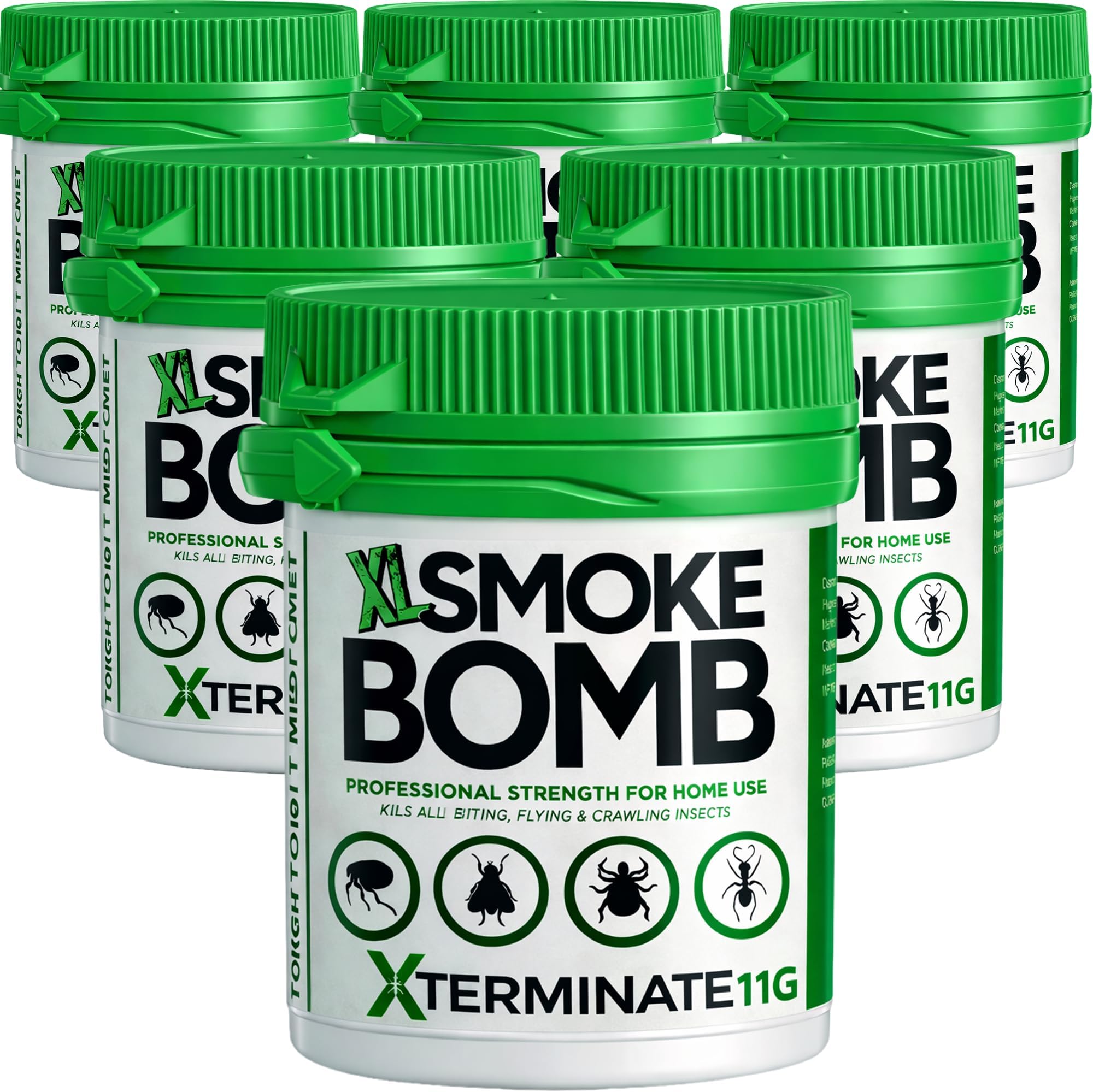 – Xterminate XL 11g Smoke Bomb Fogger Killer For Fleas, Bed bug, Carpet Moths, Cluster Fly, Silverfish, Carpet Beetle Insects (HSE Approved And Tested) (6 x 11g)