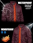 TACVASEN Men's Bomber Jacket Winter Warm Padded Work Coat Casual Windproof Quilted Jacket with Zipper Pockets