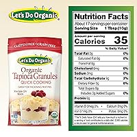 Vista 2 de Let's Do Organic Tapioca Granules - Instant Tapioca, Tapioca Flour for Baking, Tapioca Starch Flour, Organic Tapioca Pudding Mix - 6 Oz (Pack of 6)