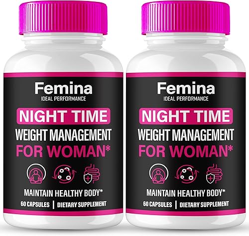 Femina Nighttime Capsules, suplemento de pastillas nocturnas Femina para mujeres, ingredientes premium para apoyar la salud general, el fitness y el