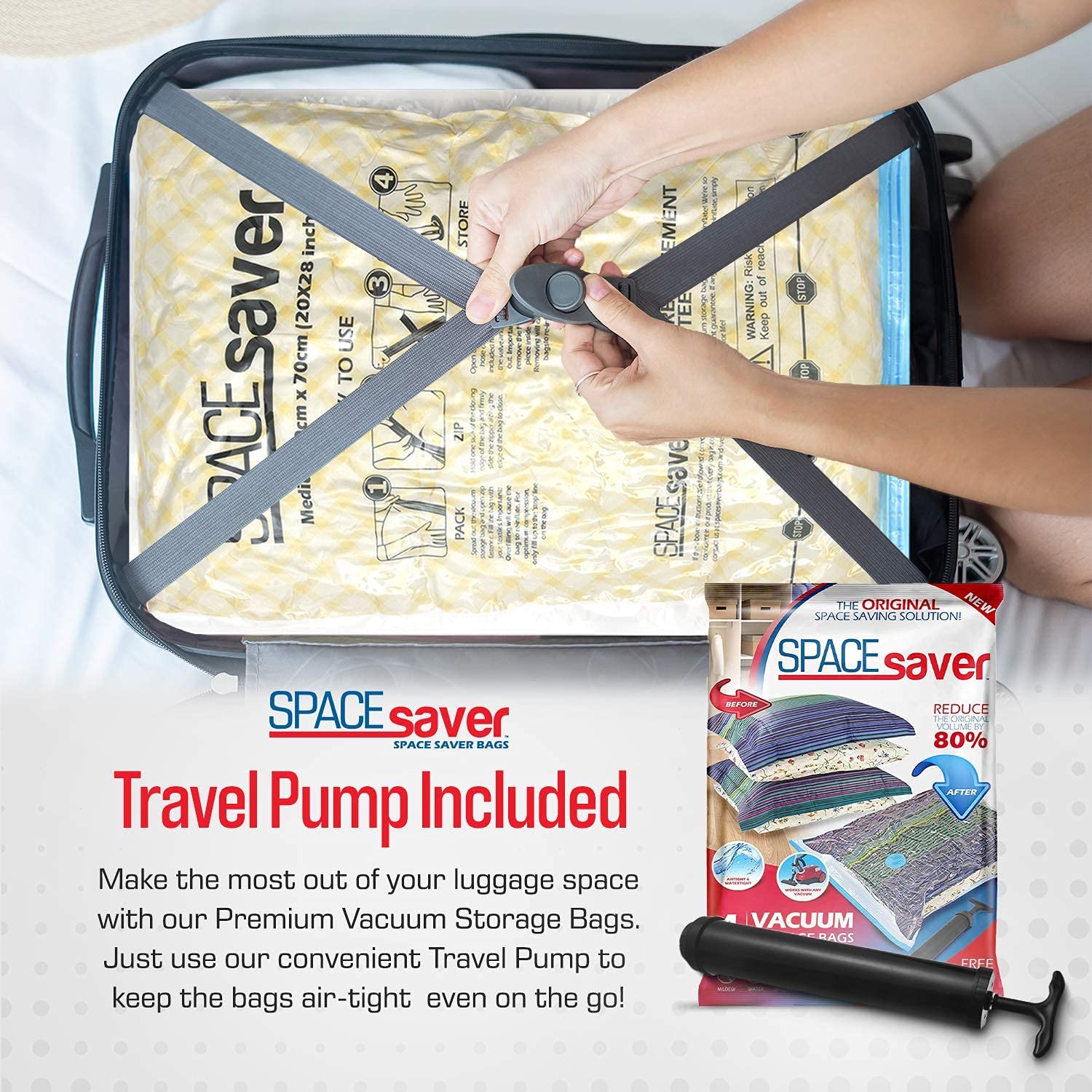 Spacesaver Premium Vacuum Storage Bags. 80 More Storage, HandPump for