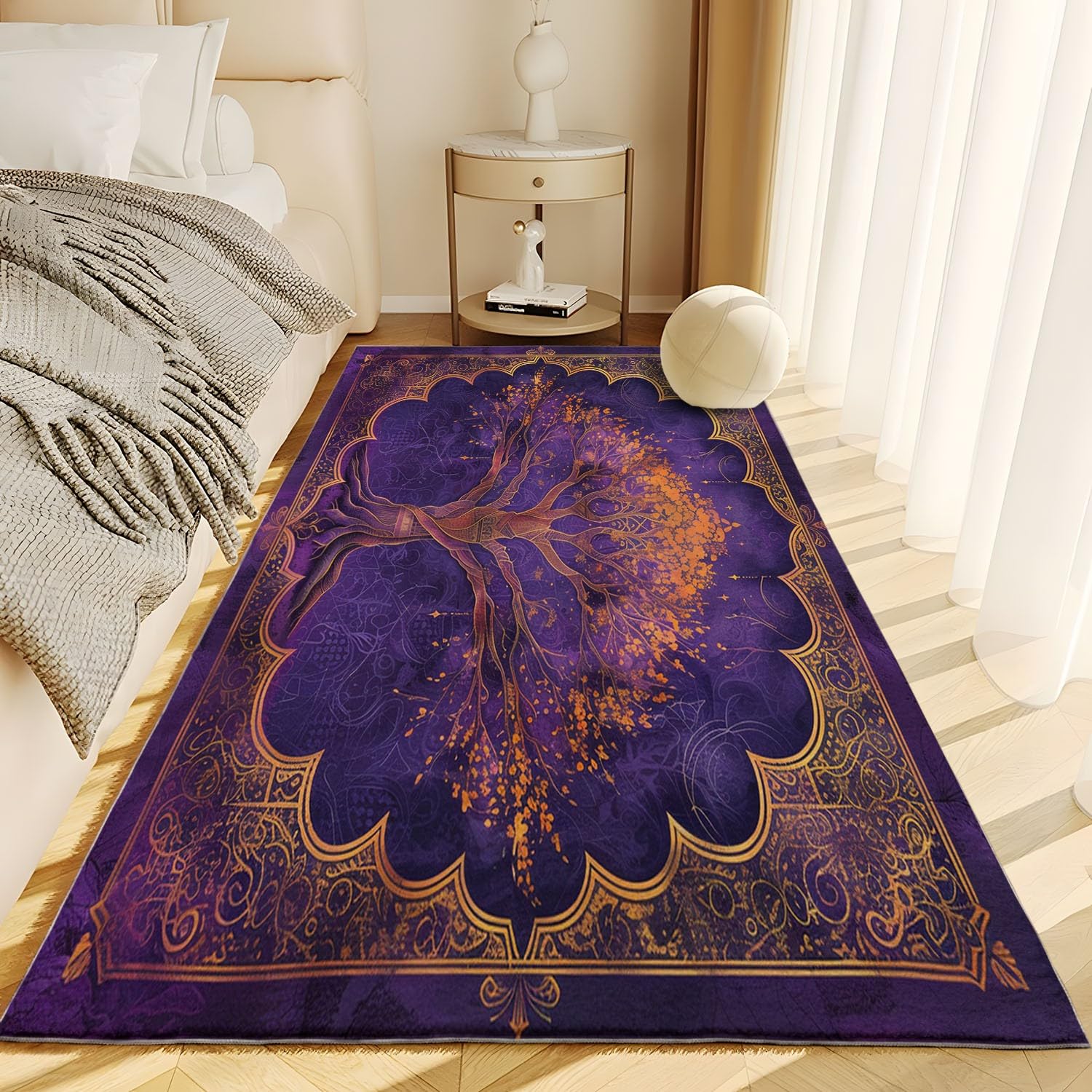 Amazon.com: Abstract Retro Tree Pattern Purple Rug 6x8 Rug Area