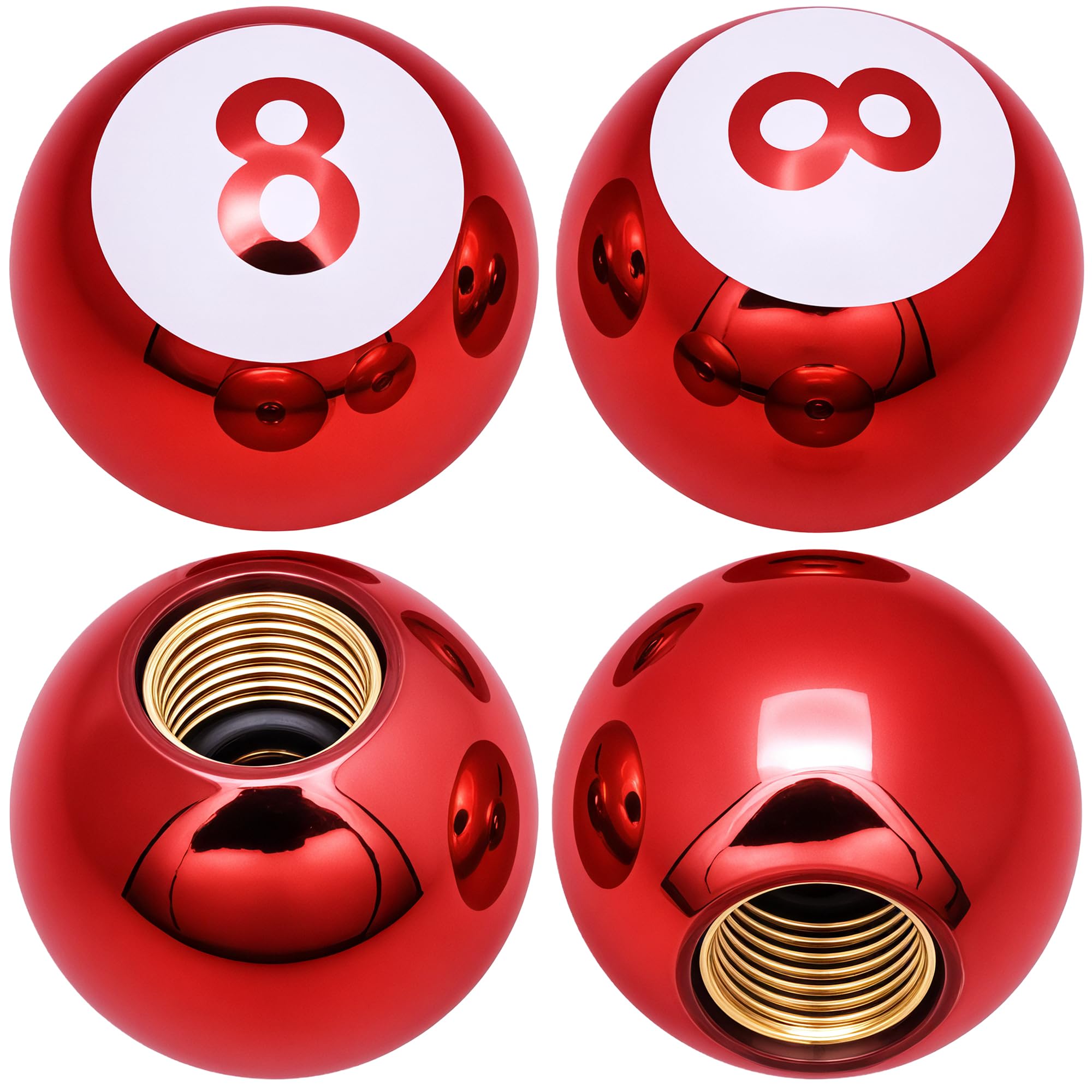 MEAJOO 4PCS 8 Ball Style Tire Valve Stem Caps, Universal Copper Core Dustproof Tire Valve Stem Covers for Cars, SUV, Trucks, Bikes, Motorcycles,