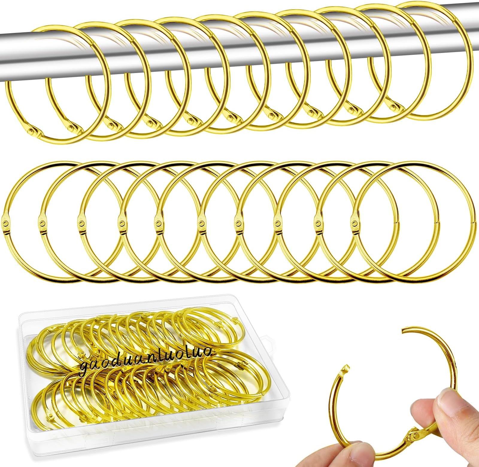 Lyreh 12er-Set Duschvorhang-Haken Mit Schleifen-Design - Vintage Gold Fürs Badezimmer