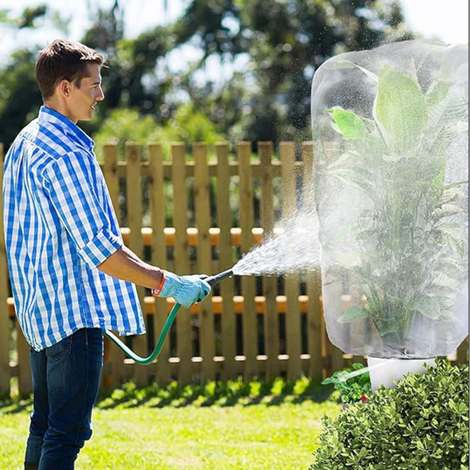 13 x 10 FT Large Fruit Tree Netting Bags Garden Plant Protector with Zipper and Drawstring Blueberry Bushes Netting Covers Plant Protection Mesh Net Bags from Small Animals and Creatures