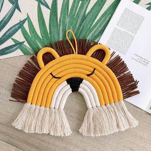 Miniatura 4 de Maydear Tapiz tejido a mano bohemio para colgar en la pared, decoración de algodón con borlas de macramé para decoración del hogar, juego de 2
