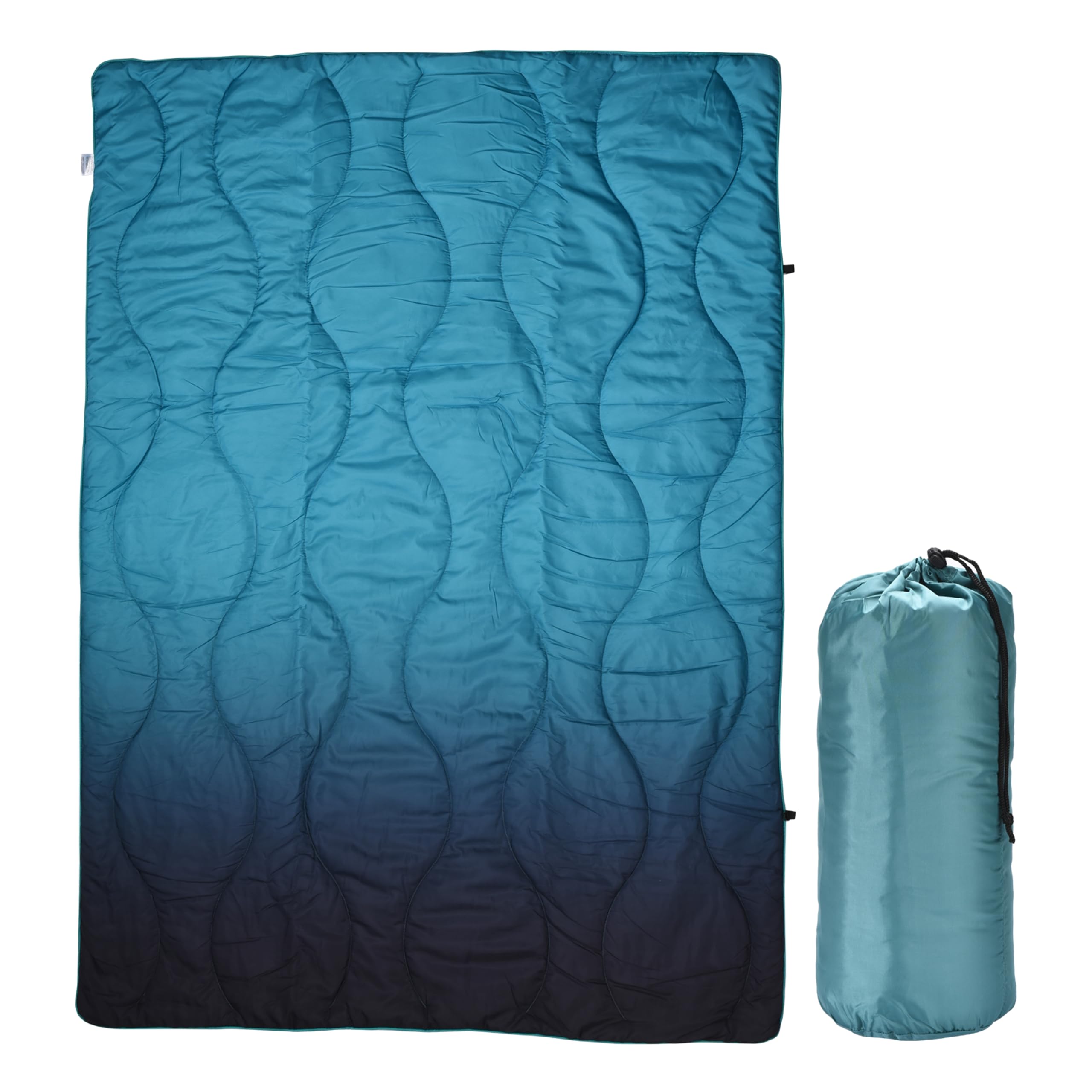 Outdoor Camping Travel Blanket - Cold Weather Nylon Blanket Camping Blanket for Road Trips, Camping, Hiking and Backpacking - Lightweight, Compact and Packable - Camping Gifts - Blue