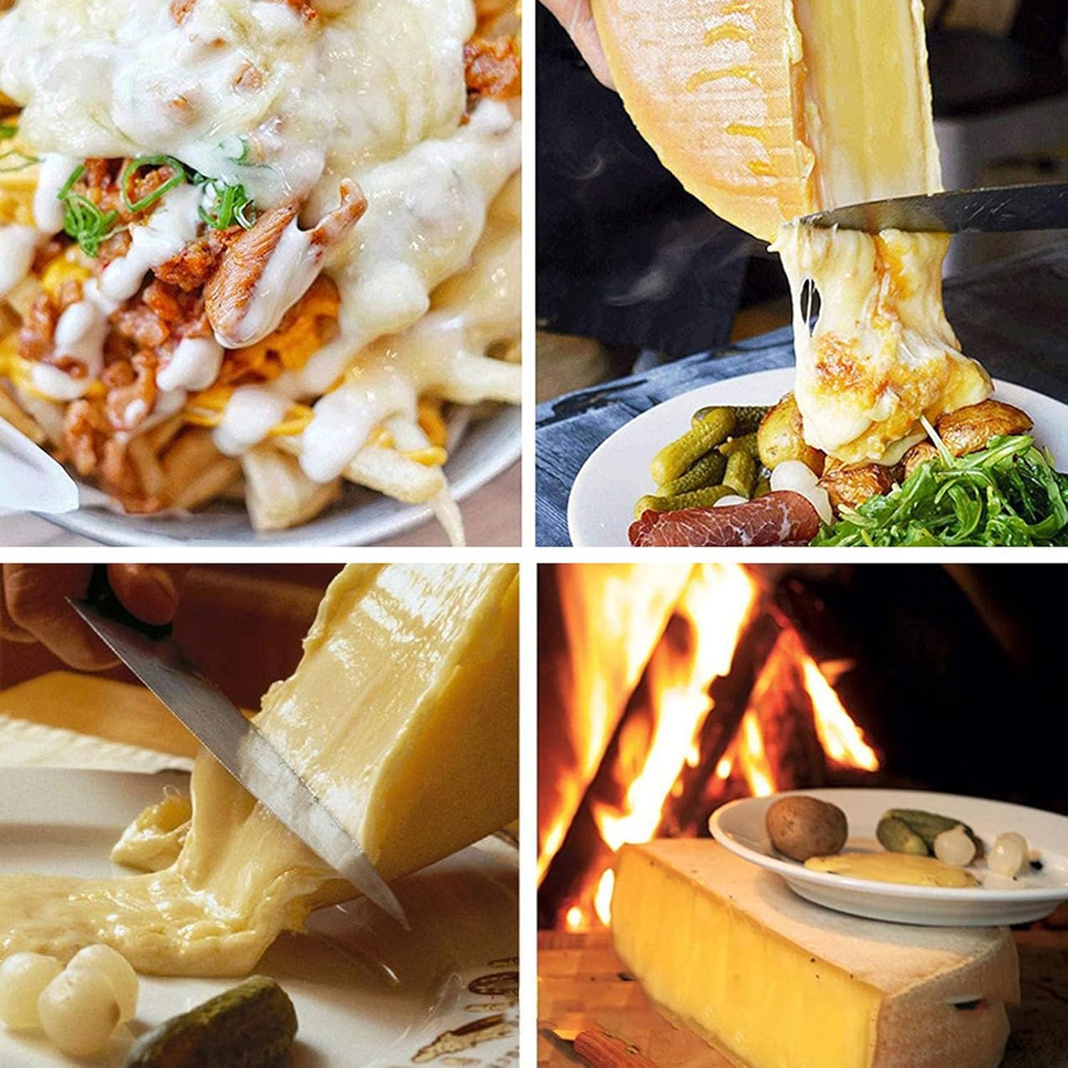 Cheese Melter Raclette Grill,with Double Heating Area, Rapid Heating Raclette Grill Melting Machine Cheese Heater