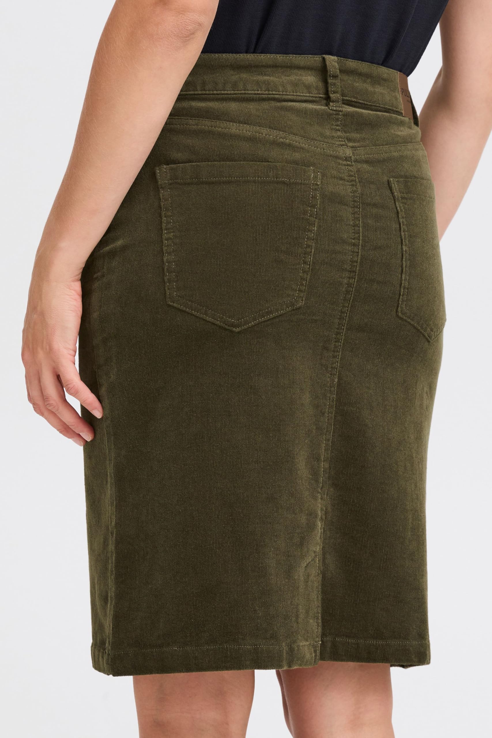 PULZ JEANS PZSally Damen Rock Webrock Minirock mit Eingrifftaschen Gürtelschlaufen Baumwollmischung Regular fit