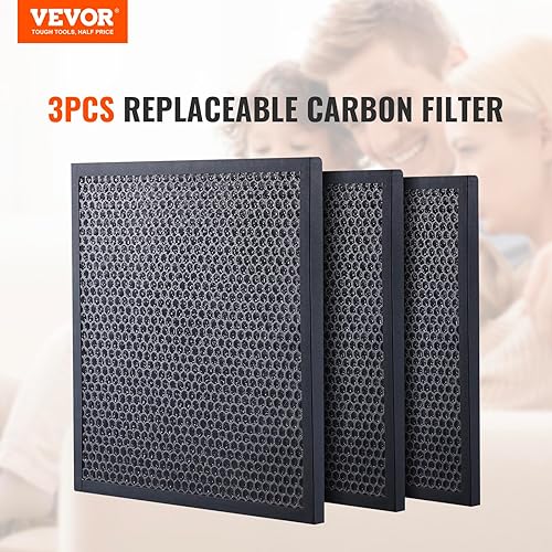 Miniatura 2 de VEVOR Filtros de carbón activo, paquete de 3, repuesto de filtro de aire de 16 x 19 pulgadas, filtros de etapa 2 de alta eficiencia compatibles con