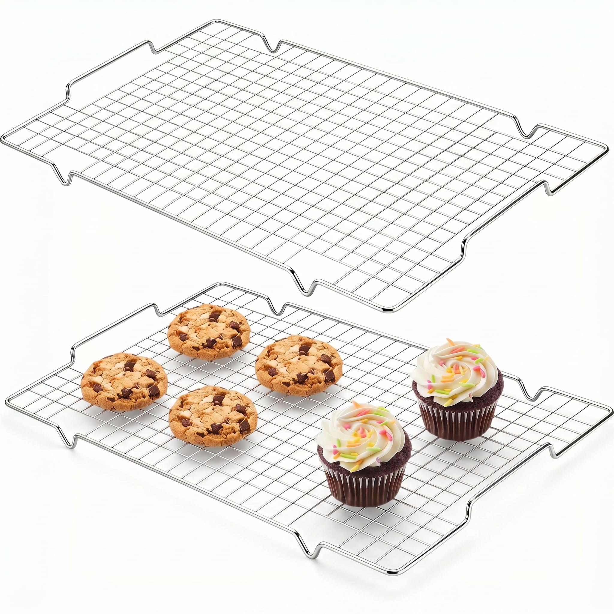 2 Pack Cooling Rack 304 Stainless Steel, 36x27cm with Handles