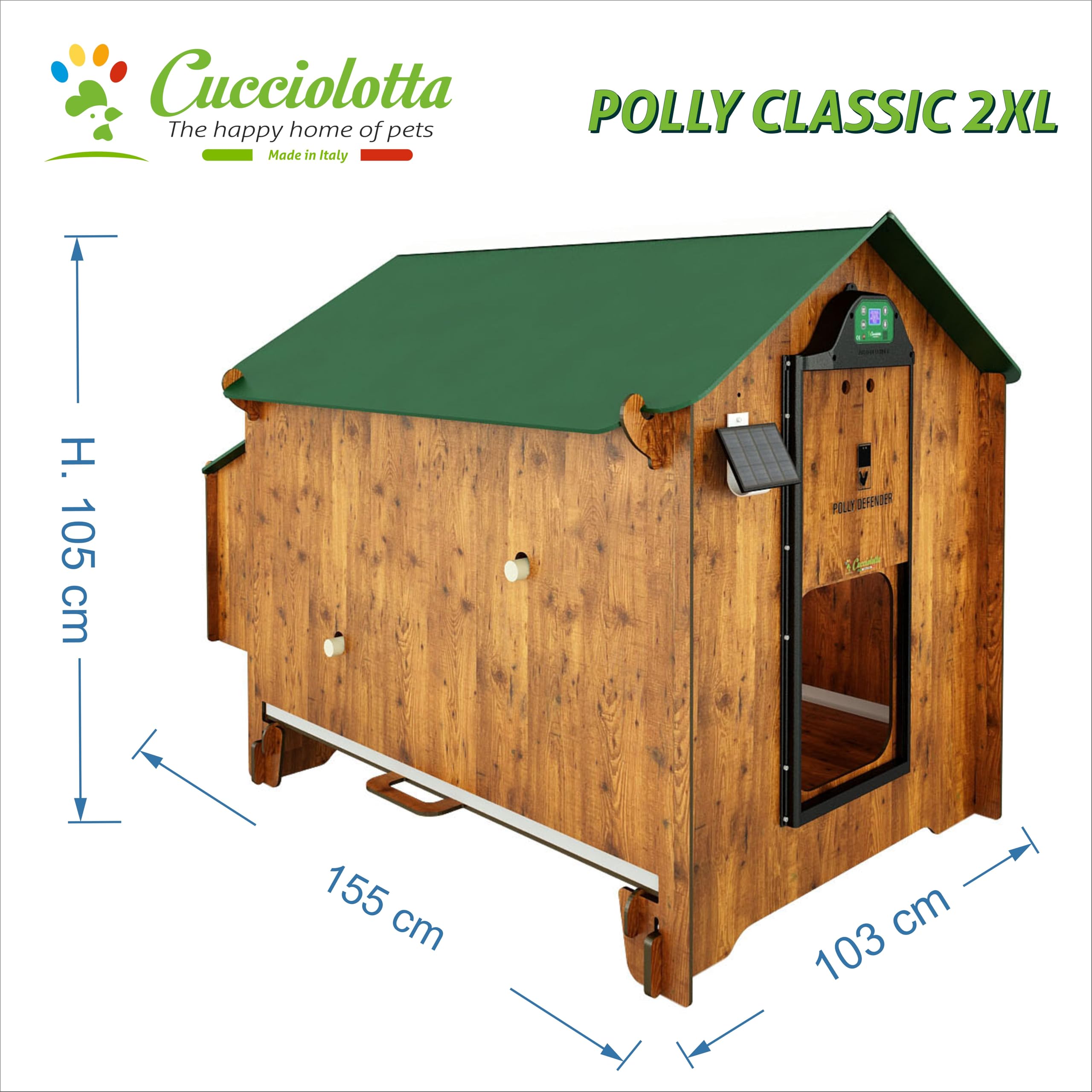 KUCCIOLOTTA kurnik dla 12 kur z wyjmowaną szufladą HPL Anti-roztocza czerwony Polly Classic 2XL