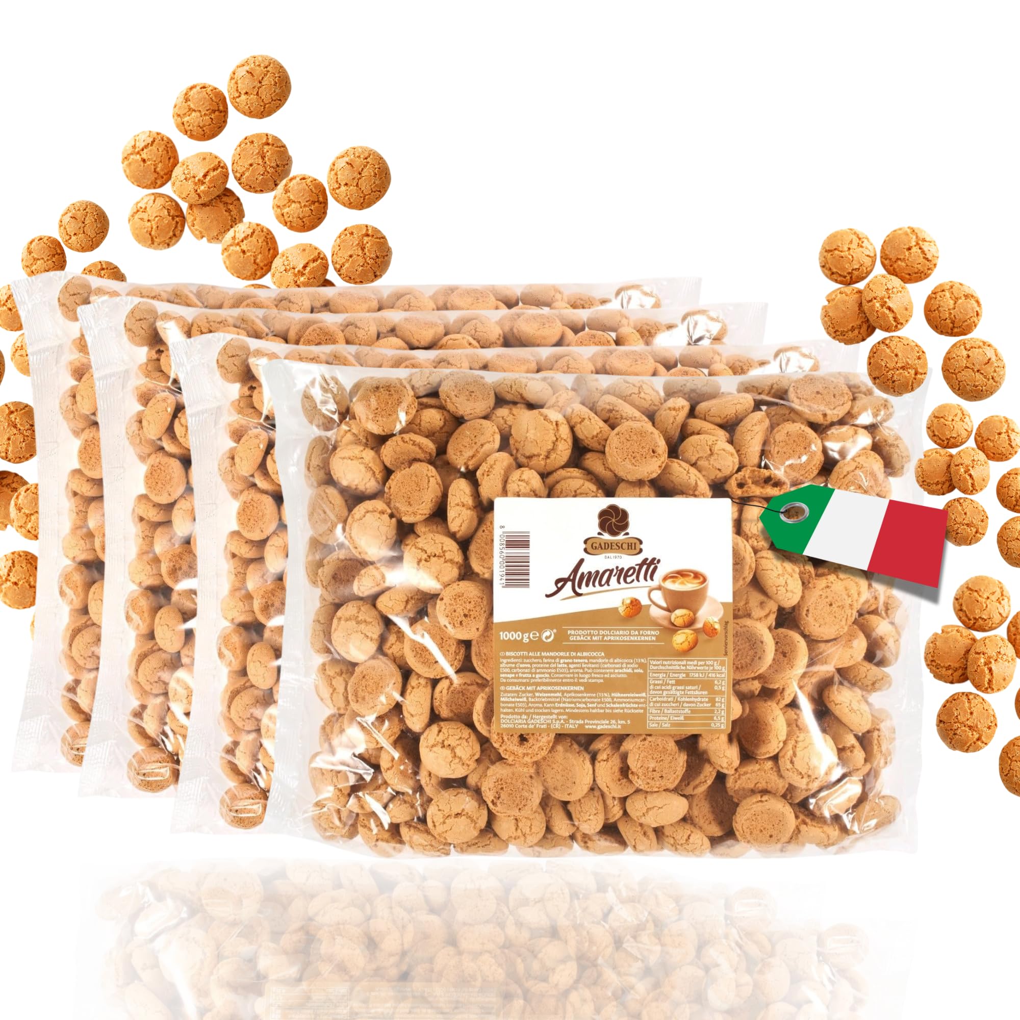 Gadeschi Amaretti Kekse 4x1KG Italienisches Kaffeegebäck Traditionelle Rezeptur