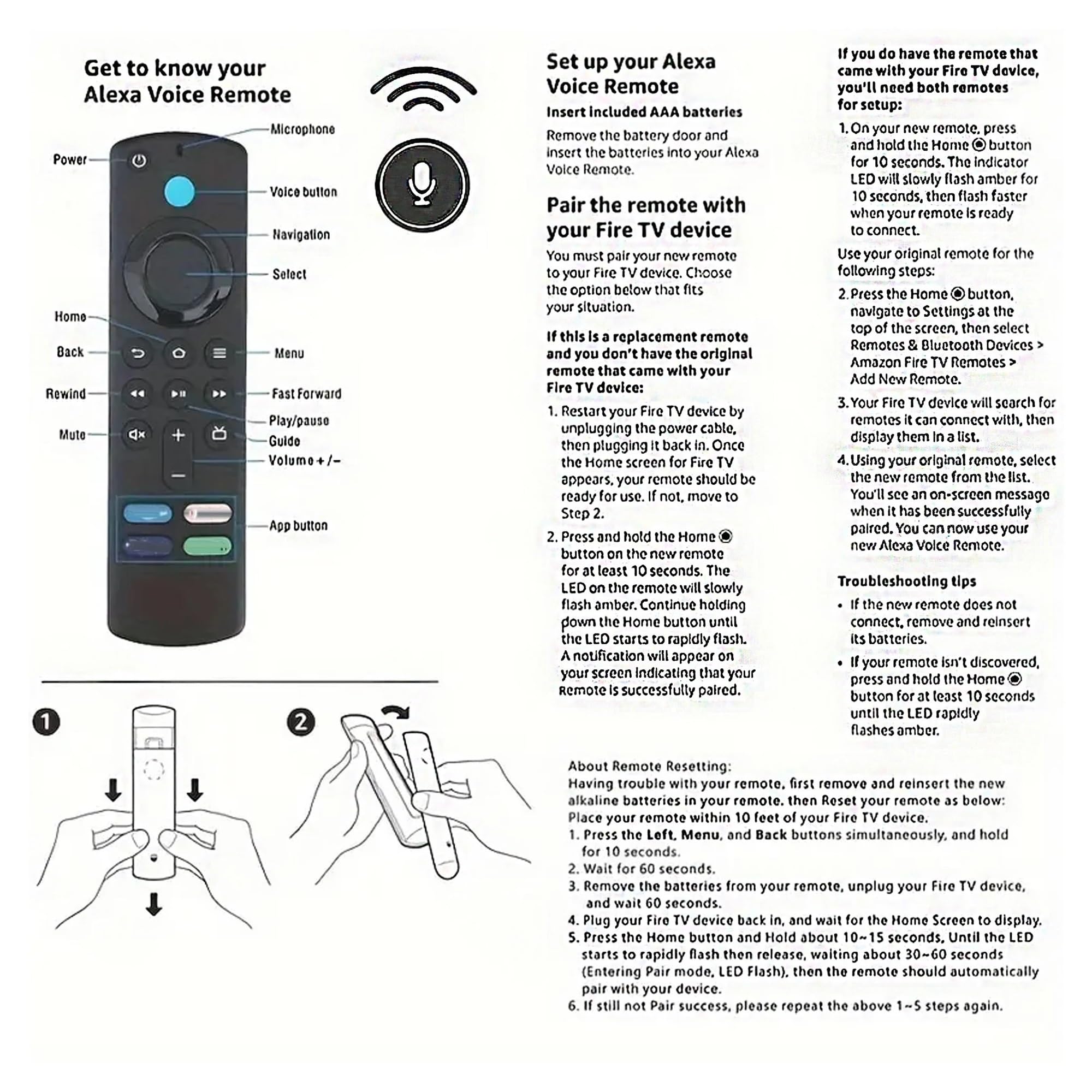 Pilot zamienny głosowy L5B83G do telewizorów TV Stick 2./3./4K 3. generacji