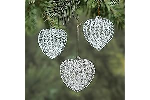 Heart Shaped Glass Ornaments With Iridescent Finish