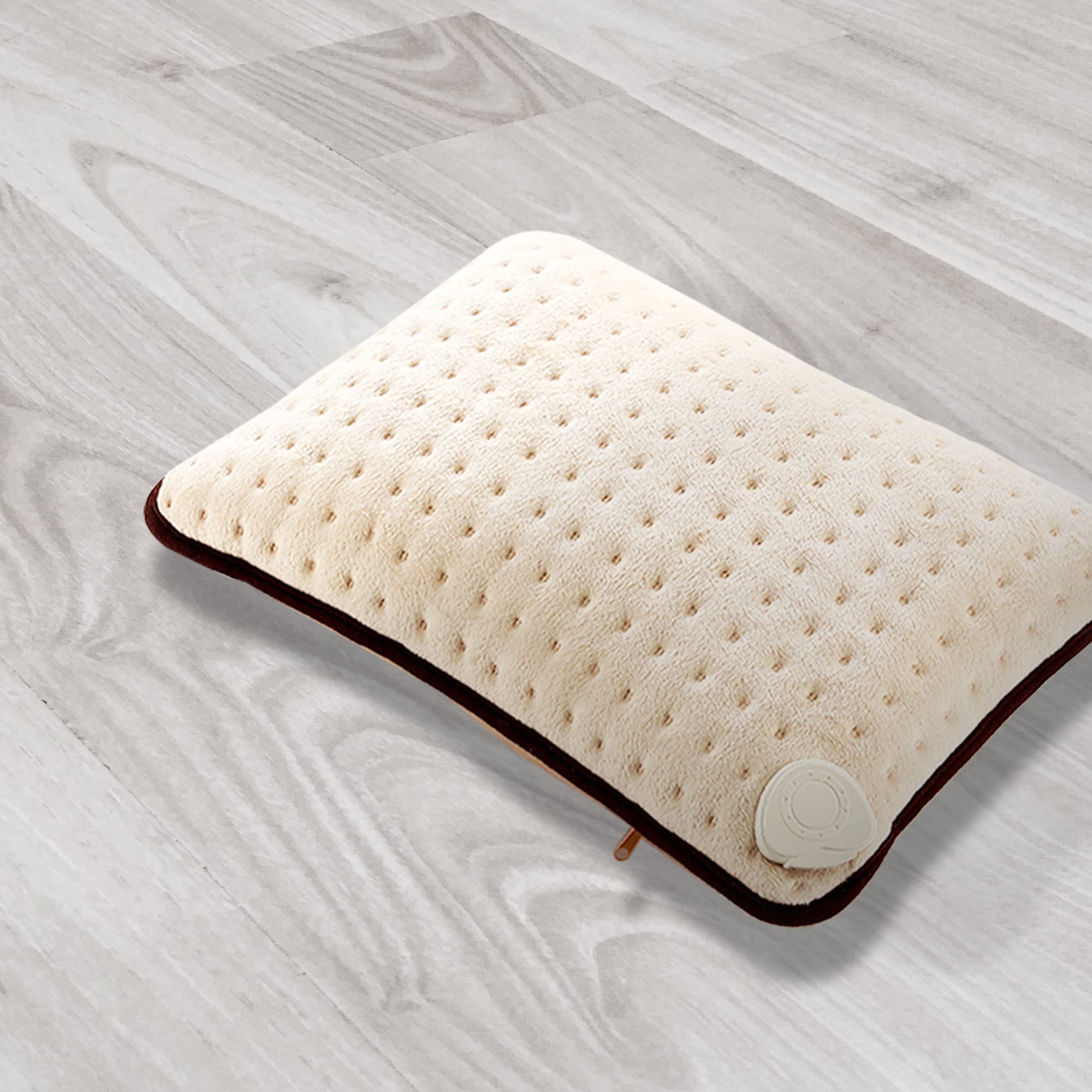 FISHTEC Coussin Chauffant Warm Cosy - Polaire Ultra Douce 40 x 30 cm - 3 Niveaux de Température - Télécommande Amovible - Lavable en Machine