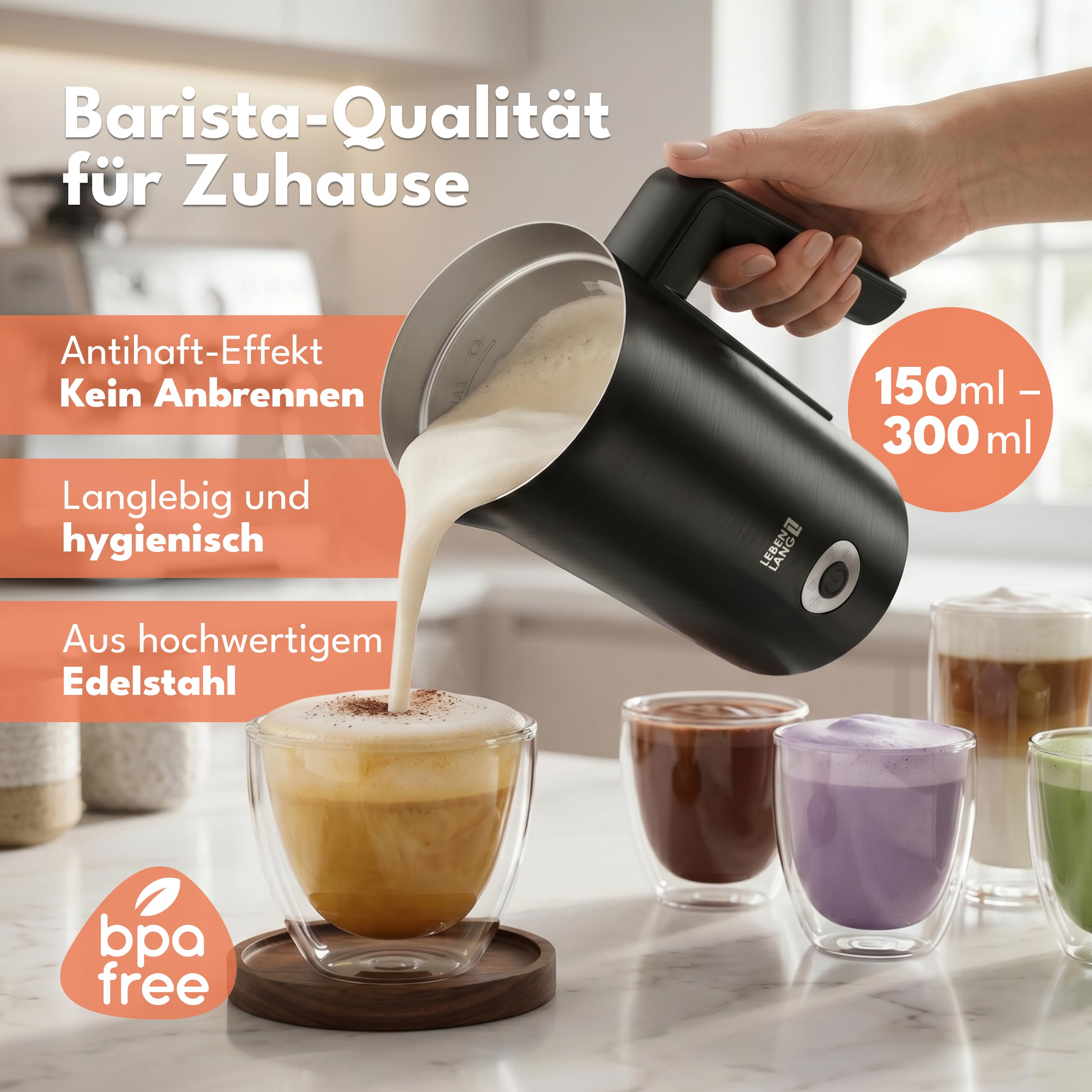 LEBENLANG Espumador de leche LBL1022S