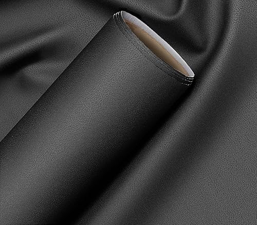 VViViD Bycast65 - Tela de vinilo marino de piel sintética de grano completo pulido mate negro (1.5 pies x 54 pulgadas)