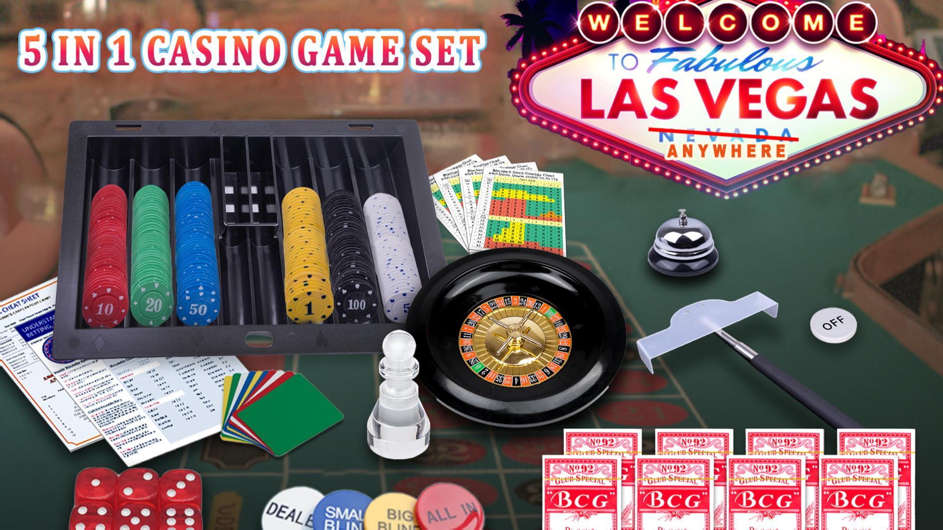 Amazon.com: 5 in 1 Premium Casino Game Set: Blackjack/Roulette