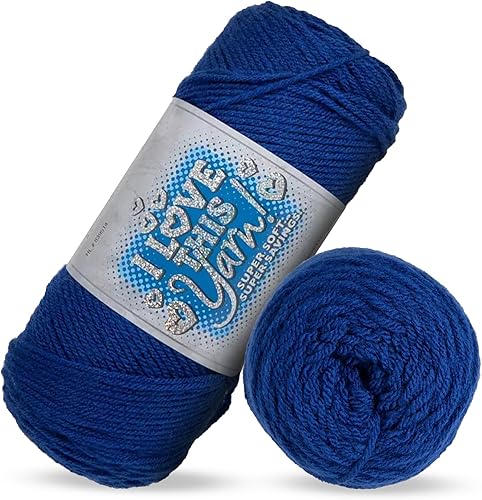I Love This Yarn 4 - Hilo mediano para ganchillo y tejer, madeja de hilo suave, 355 yardas de hilo acrílico para mantas de ganchillo, sombreros y