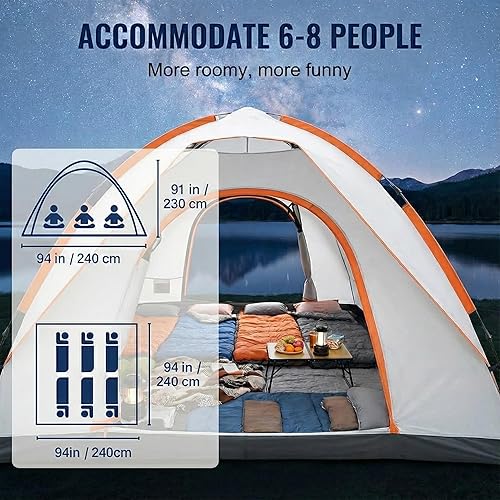 Miniatura 3 de SUV Camping Tent 8'x8' for SUVCUVMinivanHatchback - PU2000mm Waterproof Double Layer Rear Tailgate Tent, Accommodates 6-8 People, with Rain Layer &