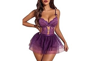 Lace Push-Up Lingerie with Detachable Mesh Skirt