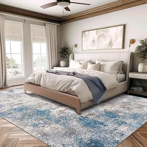 Miniatura 3 de vivorug Alfombra lavable ultra suave de 3 x 5 pies, alfombra abstracta antideslizante, plegable, resistente a las manchas, para sala de estar,