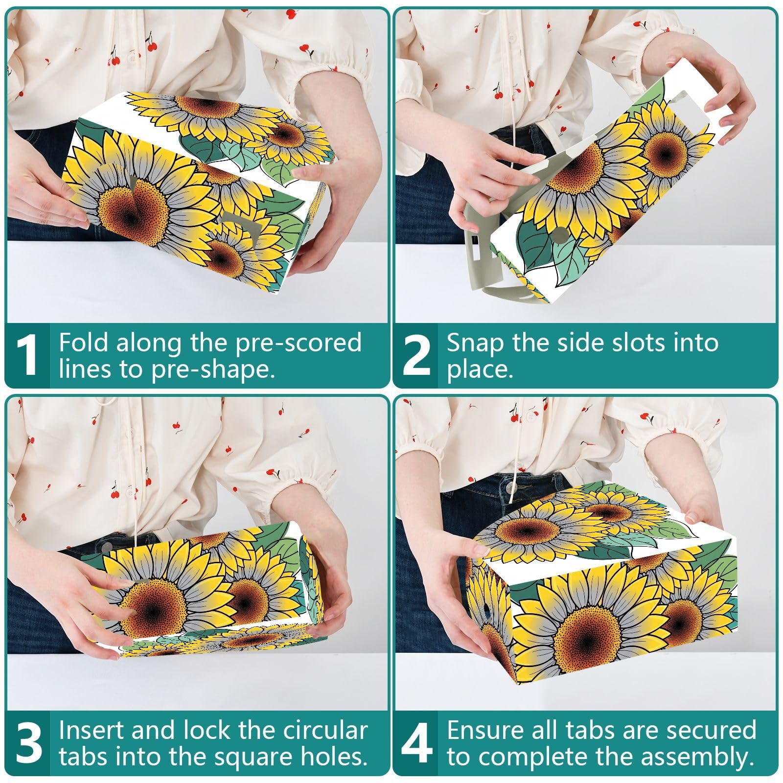 Organizzatore di carta da scrivania verde girasole astratto