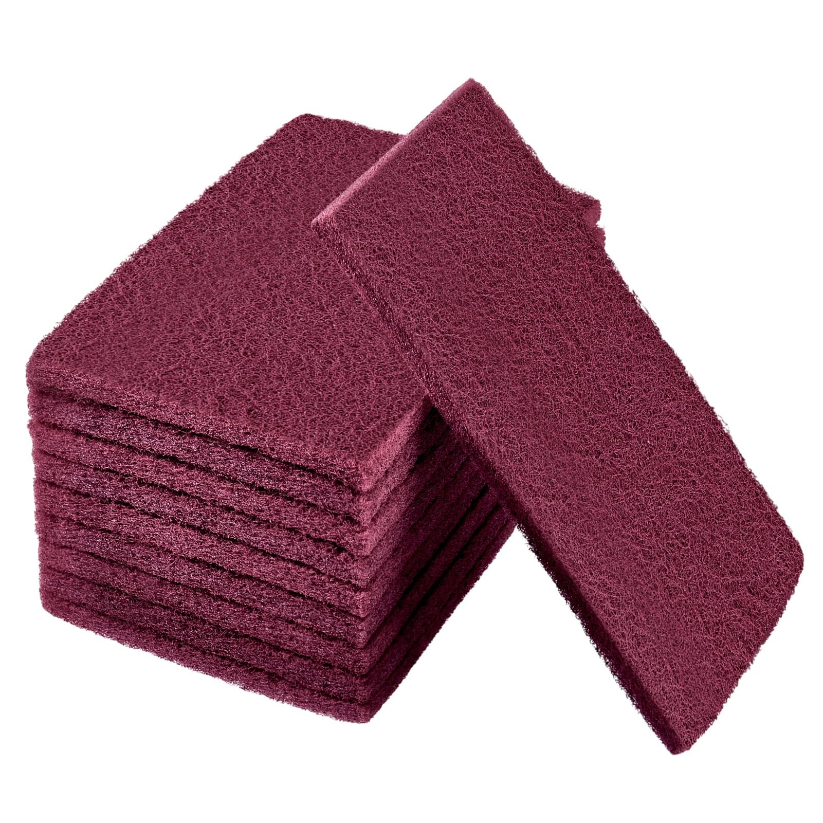 LEONTOOL 8" x 5" Maroon General Purpose Scuff Pads, 10 Pack Automotive Pads