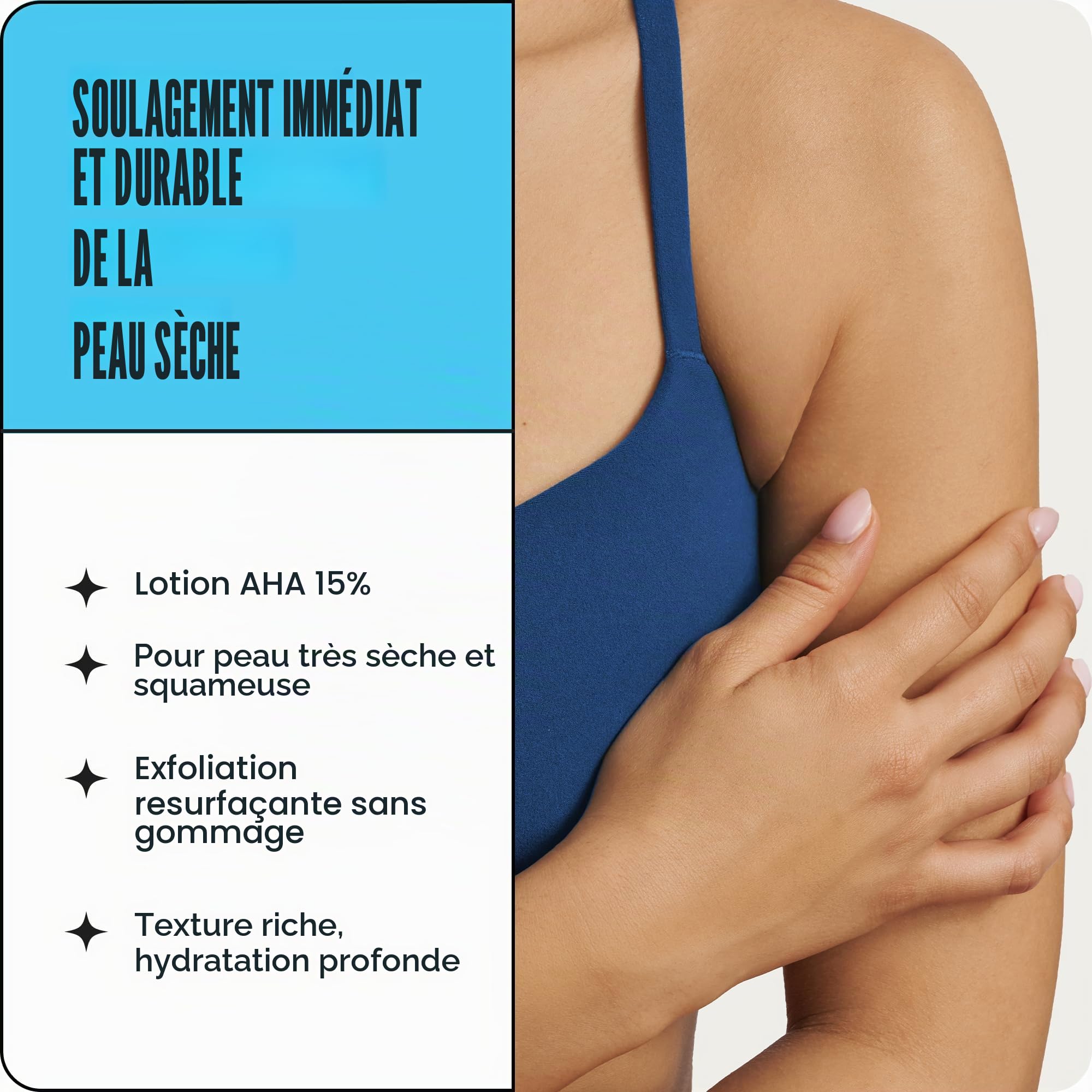 AmLactin Intensive Healing – Crème corporelle thérapeutique pour peaux extrêmement sèches – Exfoliant et crème hydratante pour le corps sans gommage avec 15 % d'acide lactique AHA et céramides, 355 g
