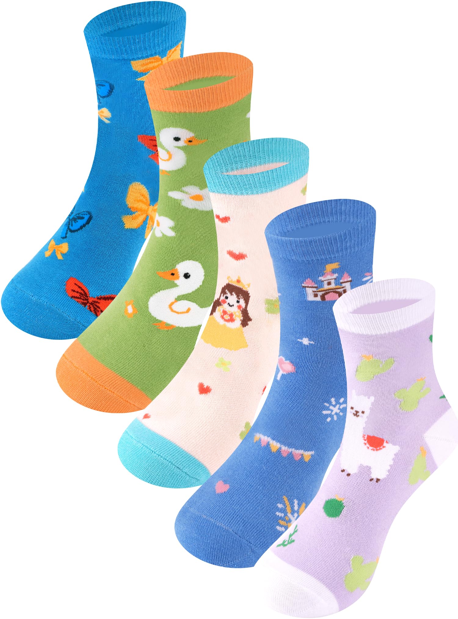 Boys Socks Athletic Crew Cotton Seamless Toes Breathable 5-Pack 4-18Years