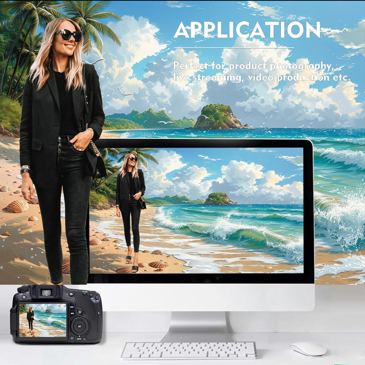 10x10 FT Polyester Photo Backdrop for Photoshoot Green Screen Backdrop Curtain,Product Photo Backdrop for Photoshoot,Photography Background for Streaming Video Studio Pure Seamless