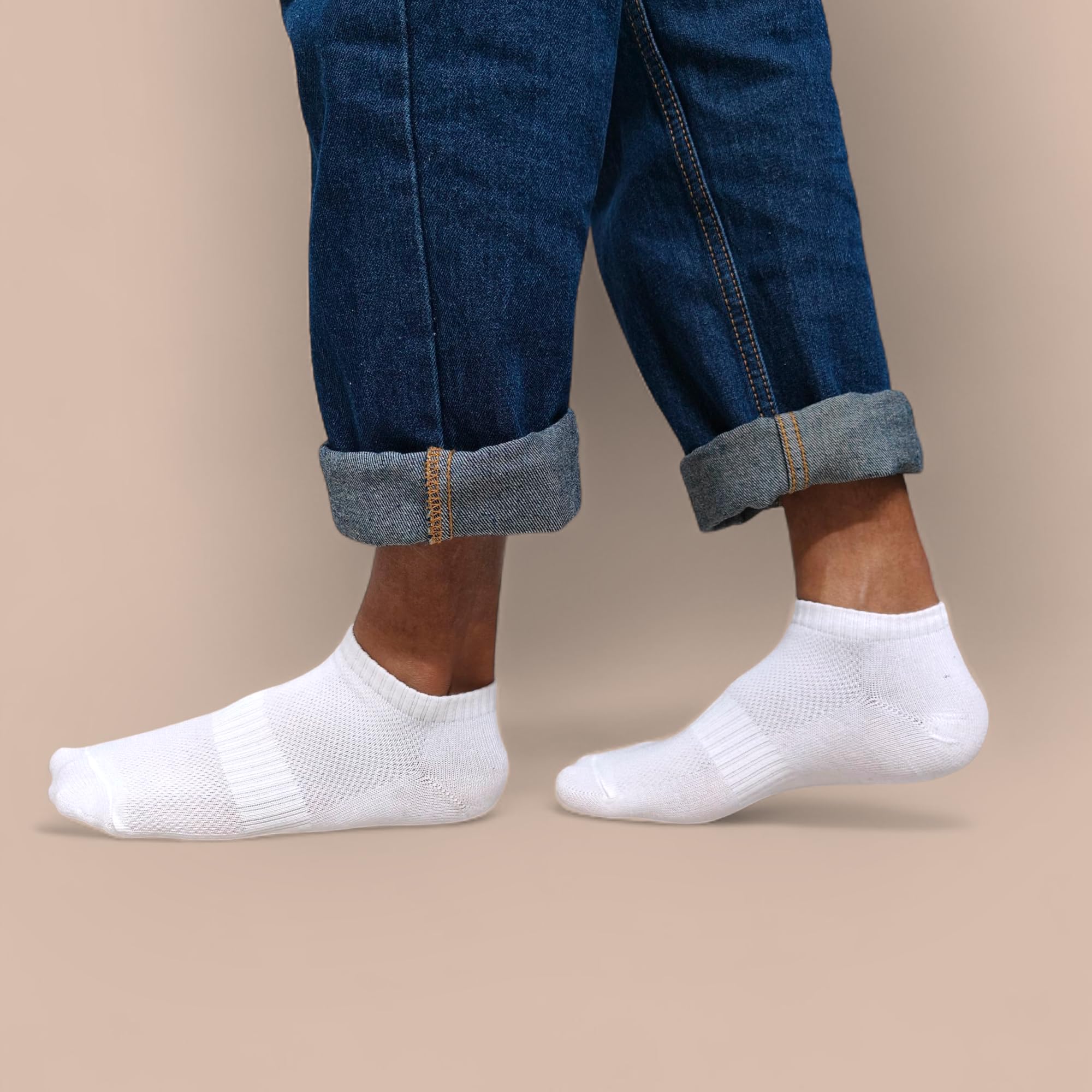 LEALDEALZ Ankle Socks for Men & Women (Unisex) - Made with Soft, Breathable & Durable Cotton, Anti Odour, (Denim Blue, Blue, Charcoal Grey, Black, White, Grey) - Free Size - Pack of 6 - Sports, Gym 4