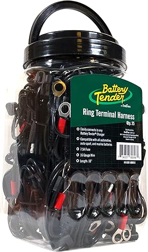 Battery Tender - Arnés con terminal anillo con enchufe de rápida desconexión con fusibles de 2 clavijas. Paquete de 25 unidades. 081-0069-6-J25