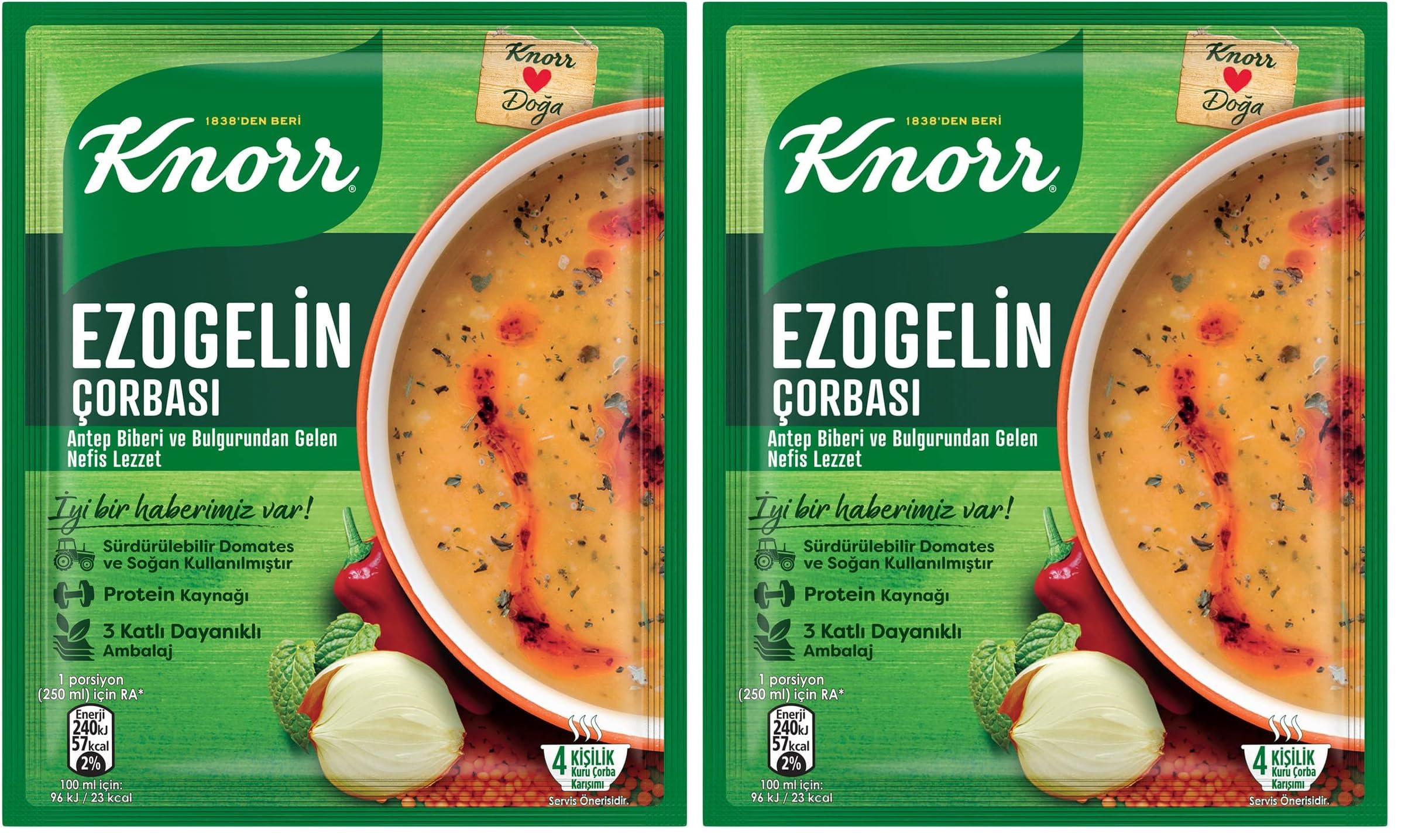 Knorr Hazır Çorba Ezogelin 4 Kişilik, 74 g 2li paket