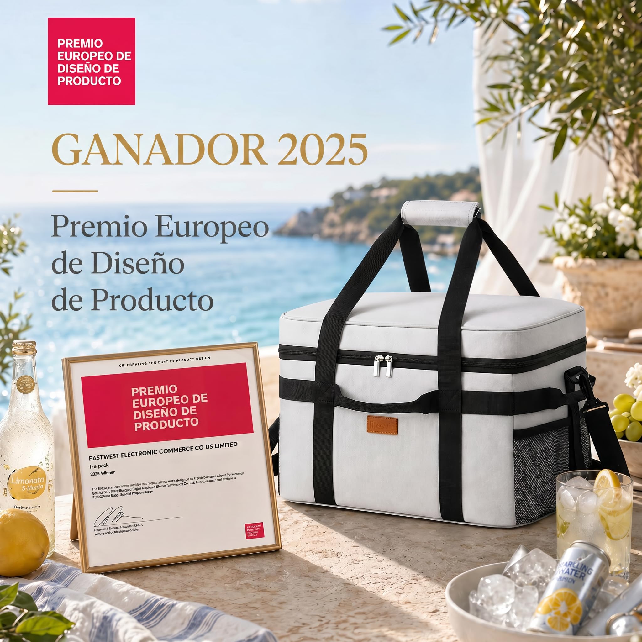 Lifewit Nevera Portatil, Bolsa Termica Grande, Cooler Bag Plegable con múltiples asas, Bolsa Nevera Porta Alimentos para Hombre Mujer, Porta Alimentos para Picnic, Camping, Barbacoa, Gris Seda, 30L
