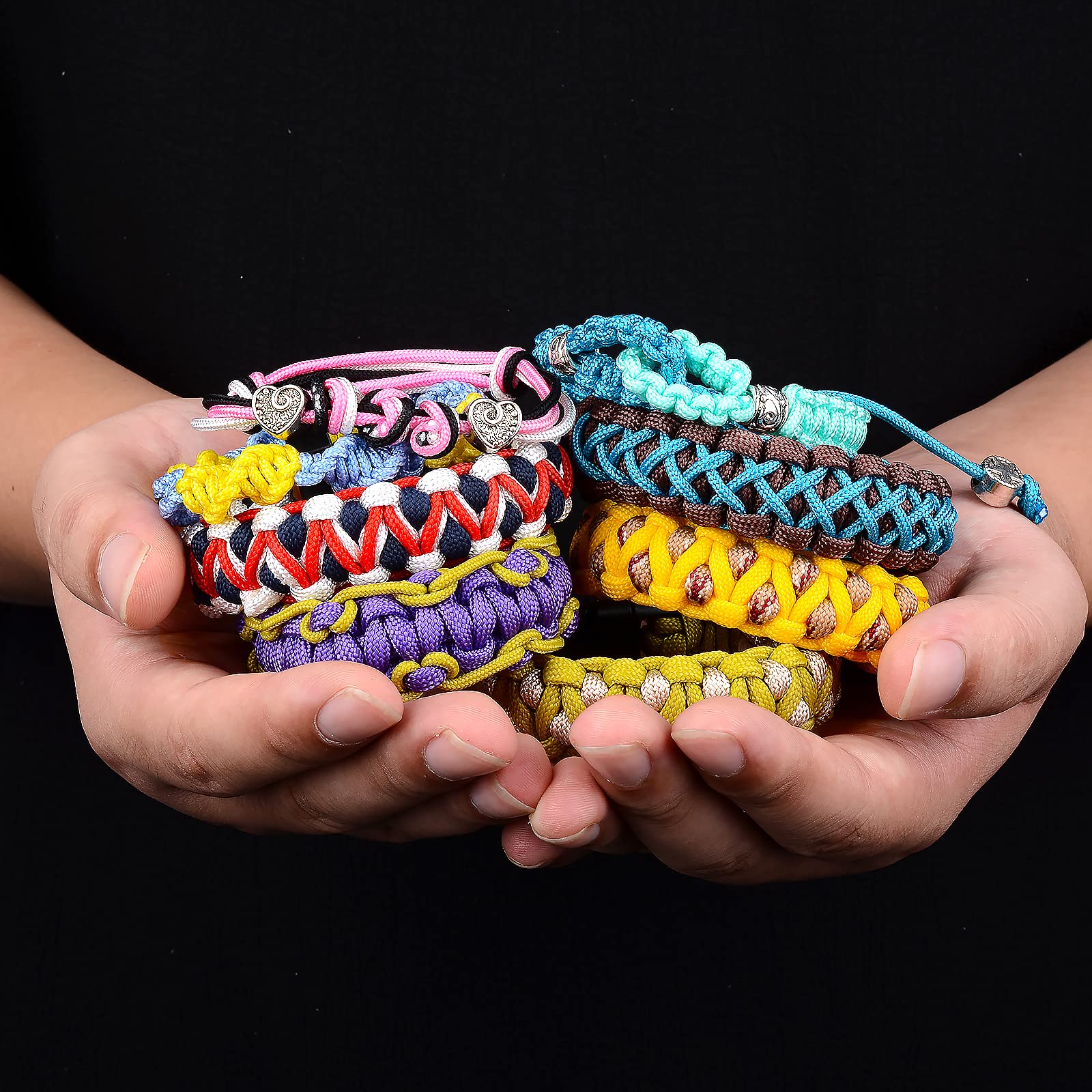 MONOBIN Paracord-Set in 36 Farben – 4 mm und 2 mm Mikro-Paracord-Seil-Kombination mit Zubehör für die Herstellung von Armbändern, Schlüsselbändern, Hundehalsbändern